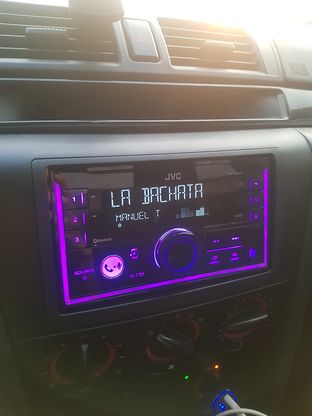 JVC KW-SX88BT Bluetooth Double DIN Car Stereo, 200W Digital Stereo Receiver, AM/FM Radio, Dual Phone Connection, 13-Band EQ, 1.5A USB & AUX Inputs, Custom Color Illumination, Shallow Chassis customer photo 2