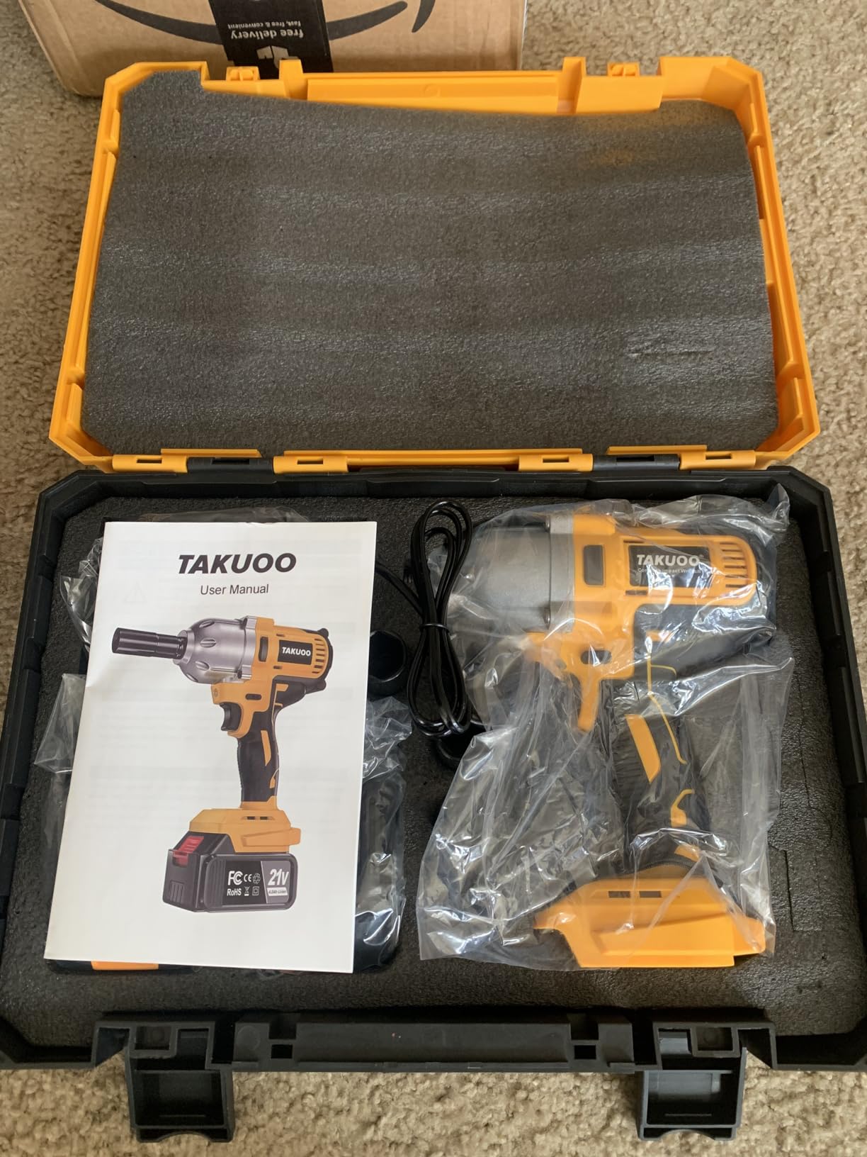 Takuoo Cordless Impact Wrench 1/2