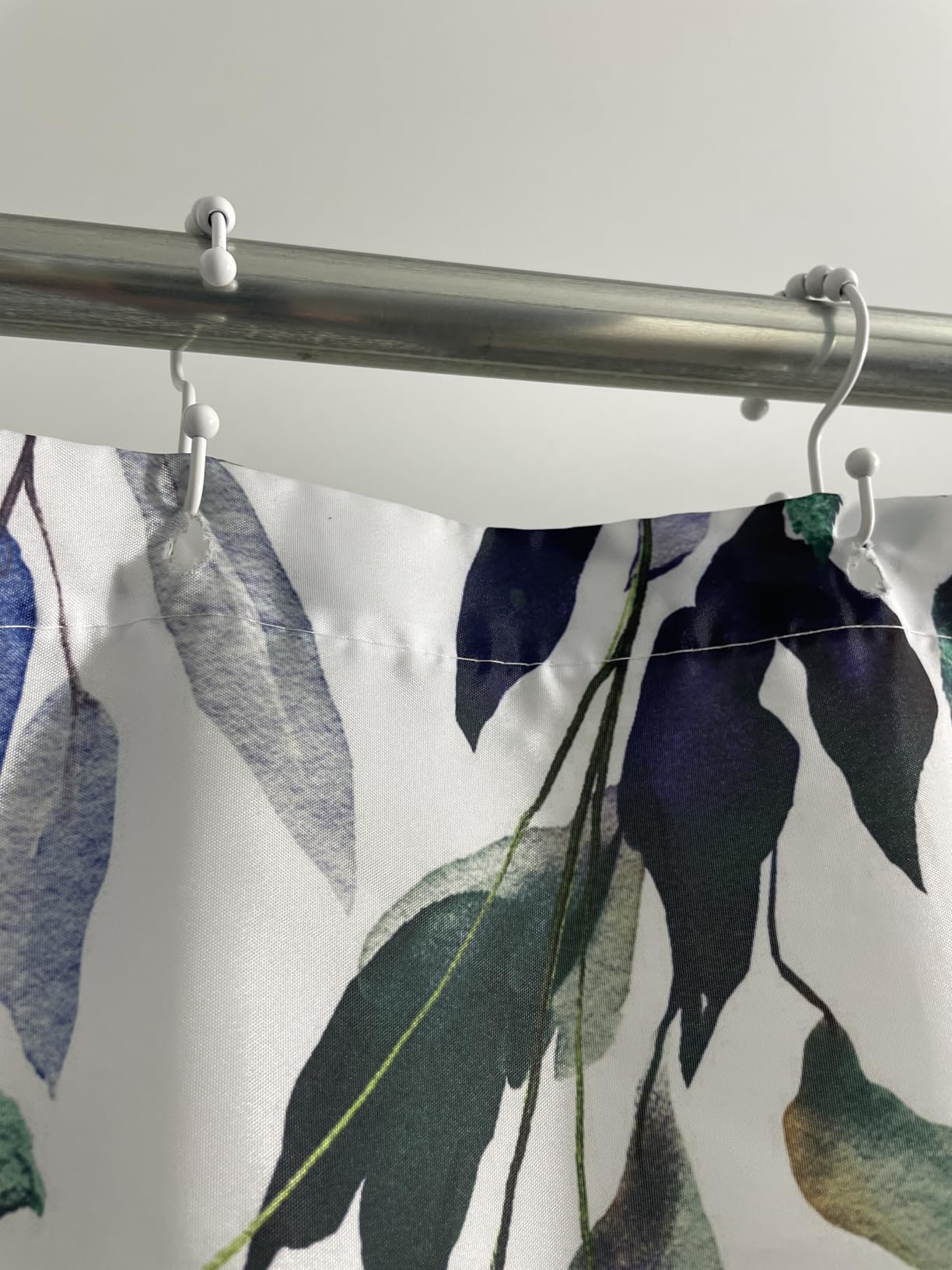 Gibelle Grey Eucalyptus Shower Curtain, Watercolor Floral Print, 72x72 customer photo 2