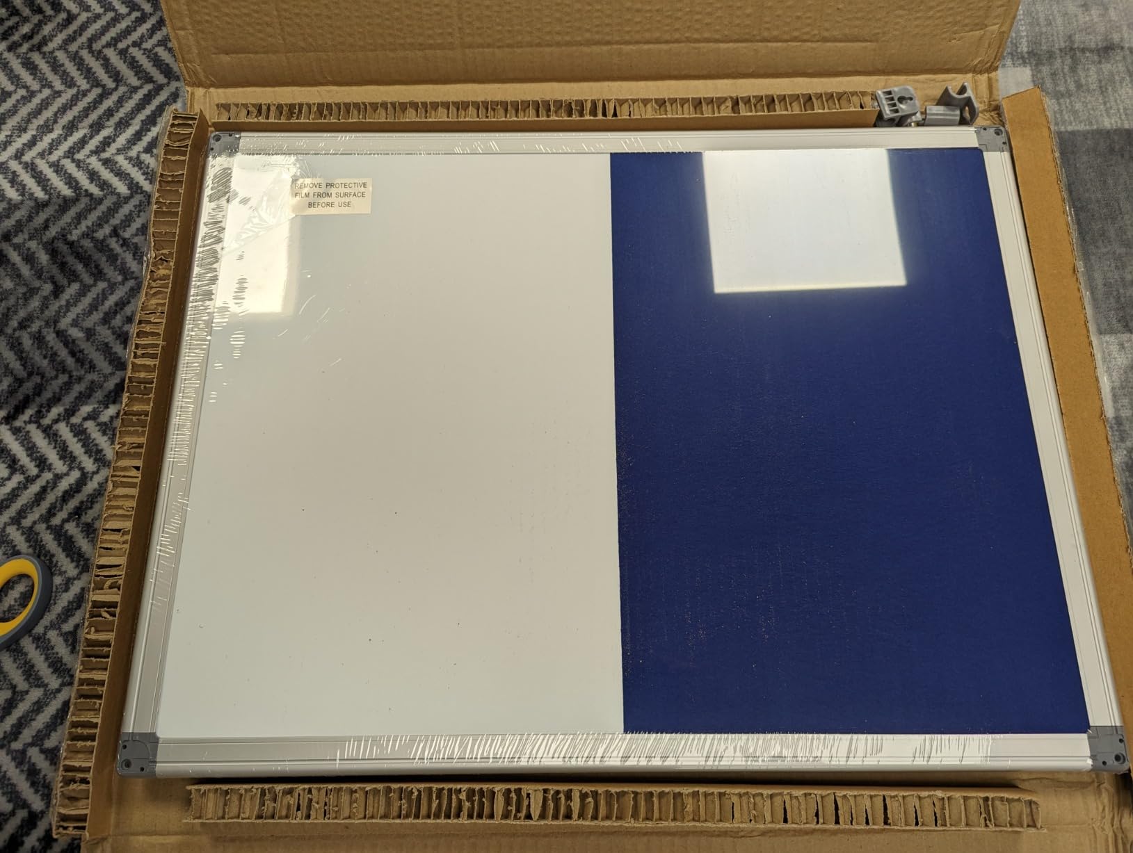 SWANCROWN Dry Erase Cork Board Combo,18 x 24 in, Silver Aluminum Frame customer photo 1