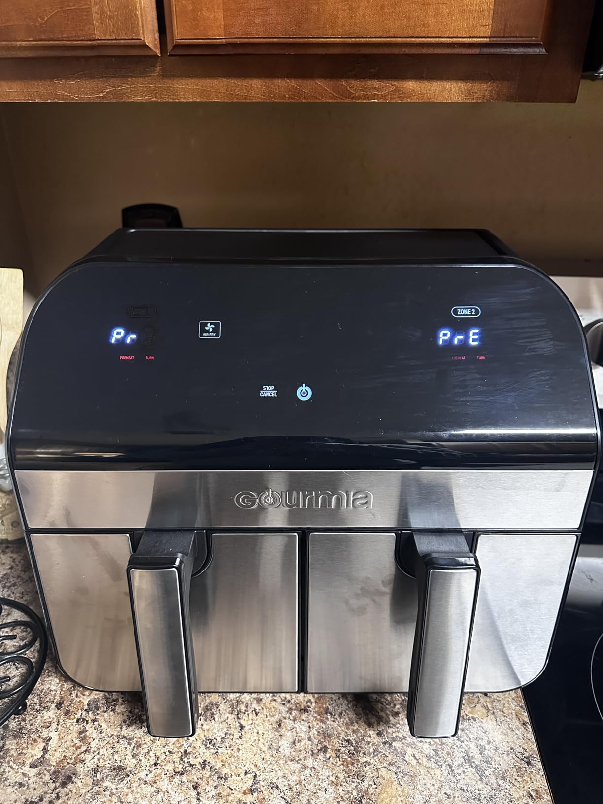 Gourmia Air Fryer - 10 Qt Dual Basket Capacity, Stainless Steel customer photo 1