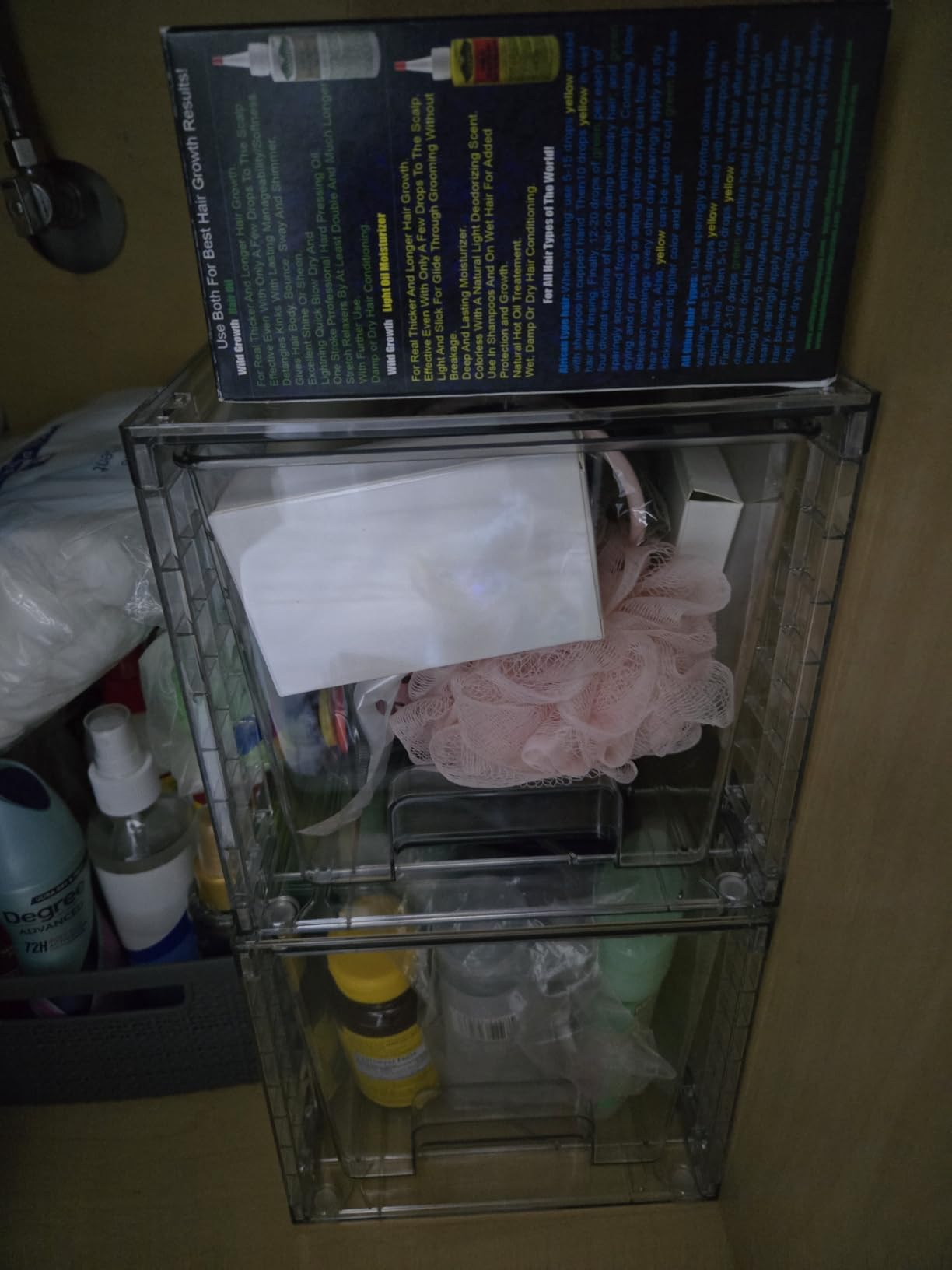 Vtopmart 4 Pack Large Stackable Storage Drawers, Clear customer photo 1