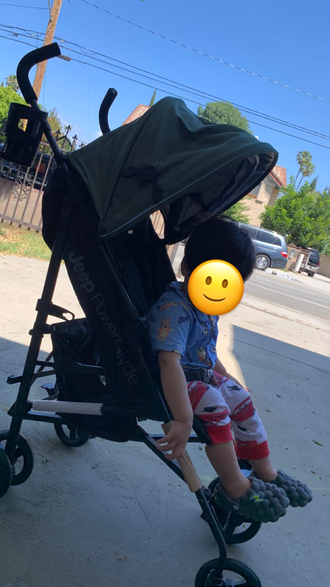 Jeep AdventureGlyde Stroller by Delta Children - Lightweight Travel Stroller with Smoothest Ride & Compact Fold, 3-Position Recline, Extra Large Storage Basket, Black/Grey customer photo 2