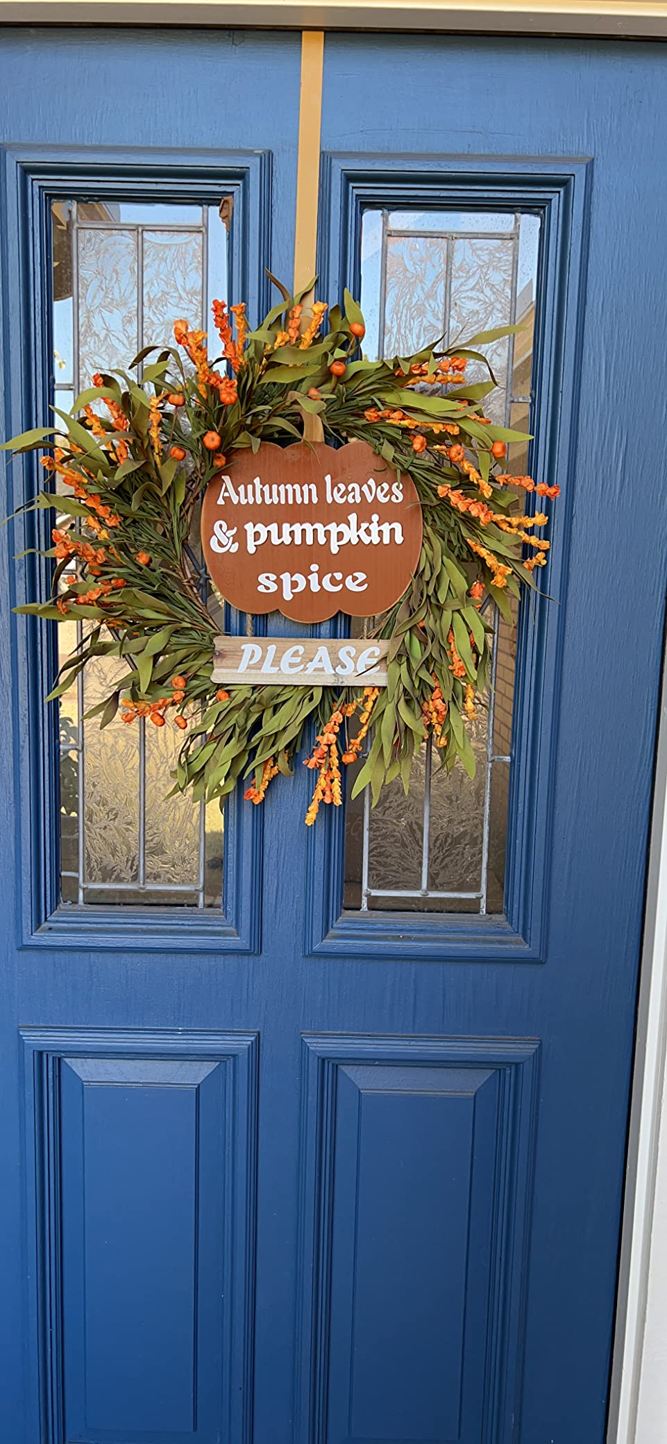 22 Inch Fall Wreaths for Front Door Fall Door Wreath Autumn Wreath customer photo 1