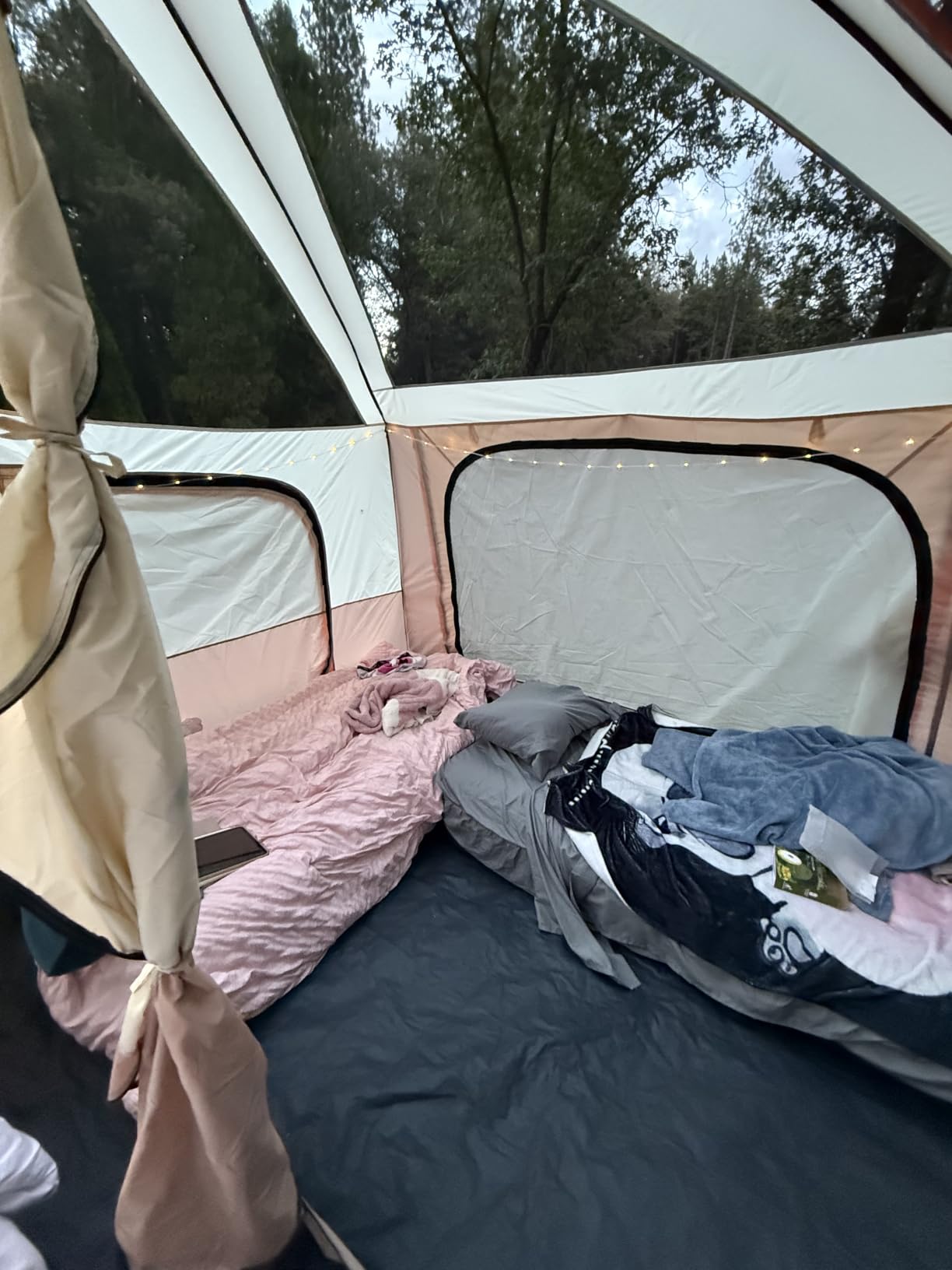 KTT Extra Large Tent 8-10-12-14 Person(A),Family Cabin Tents,2 Rooms,3 Doors and 3 Windows with Mesh,Straight Wall,Waterproof,Double Layer,Big Tent for Outdoor,Picnic,Camping,Family Gathering customer photo 1