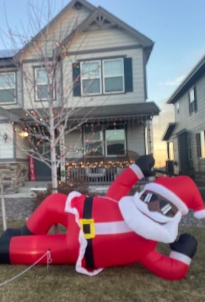 OurWarm 10FT Christmas Inflatables Outdoor Decorations, Giant Inflatable Black Santa Outdoor Inflatables, Christmas Blow Up Yard Decorations for Xmas Outside Lawn Yard Garden customer photo 1