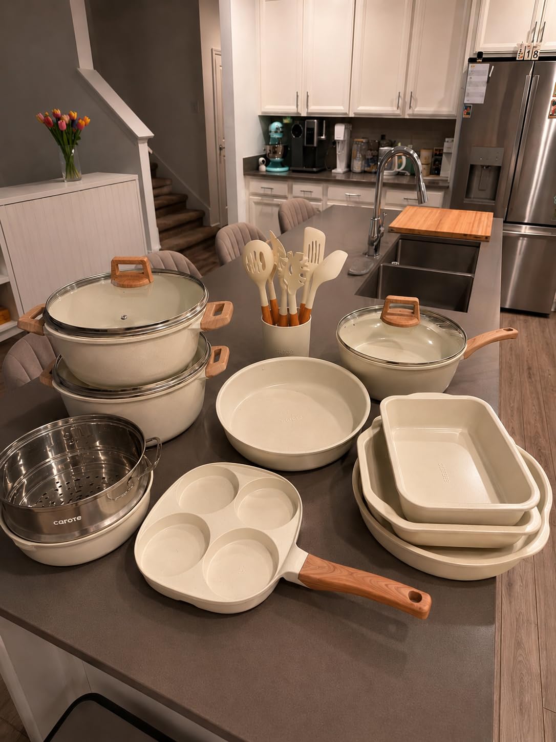 CAROTE 21pcs Pots and Pans Set, Nonstick Cookware Sets, with Egg Pan customer photo 1