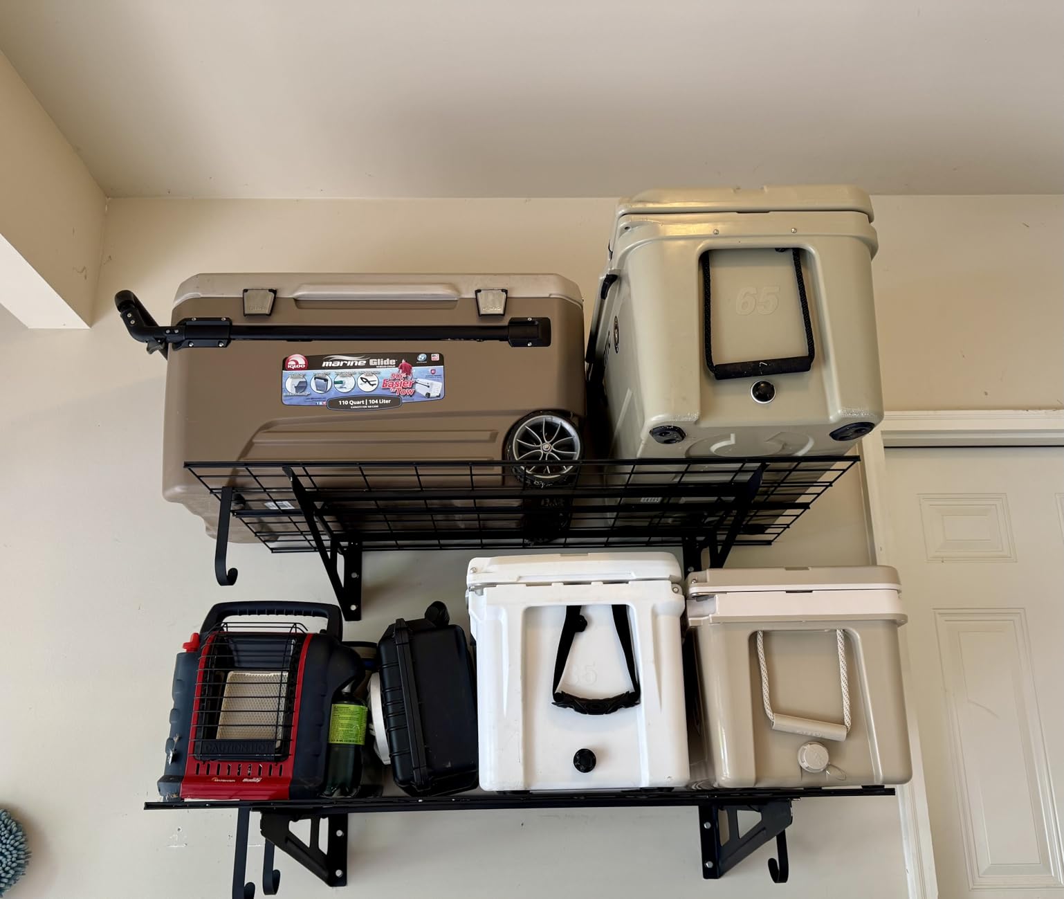 VEVOR Garage Shelving Wall Mounted, 1 x 4 ft Heavy Duty Shelves, 400 lbs Load Capacity Storage Rack Floating 2 Pack, Suitable for Shop, Shed, Storage, Black (LL1248) customer photo 1