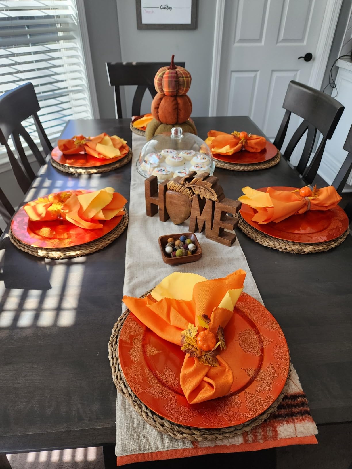 Fall Thanksgiving Decorations Set of 16, Fall Cloth Napkins & Napkin Rings customer photo 1
