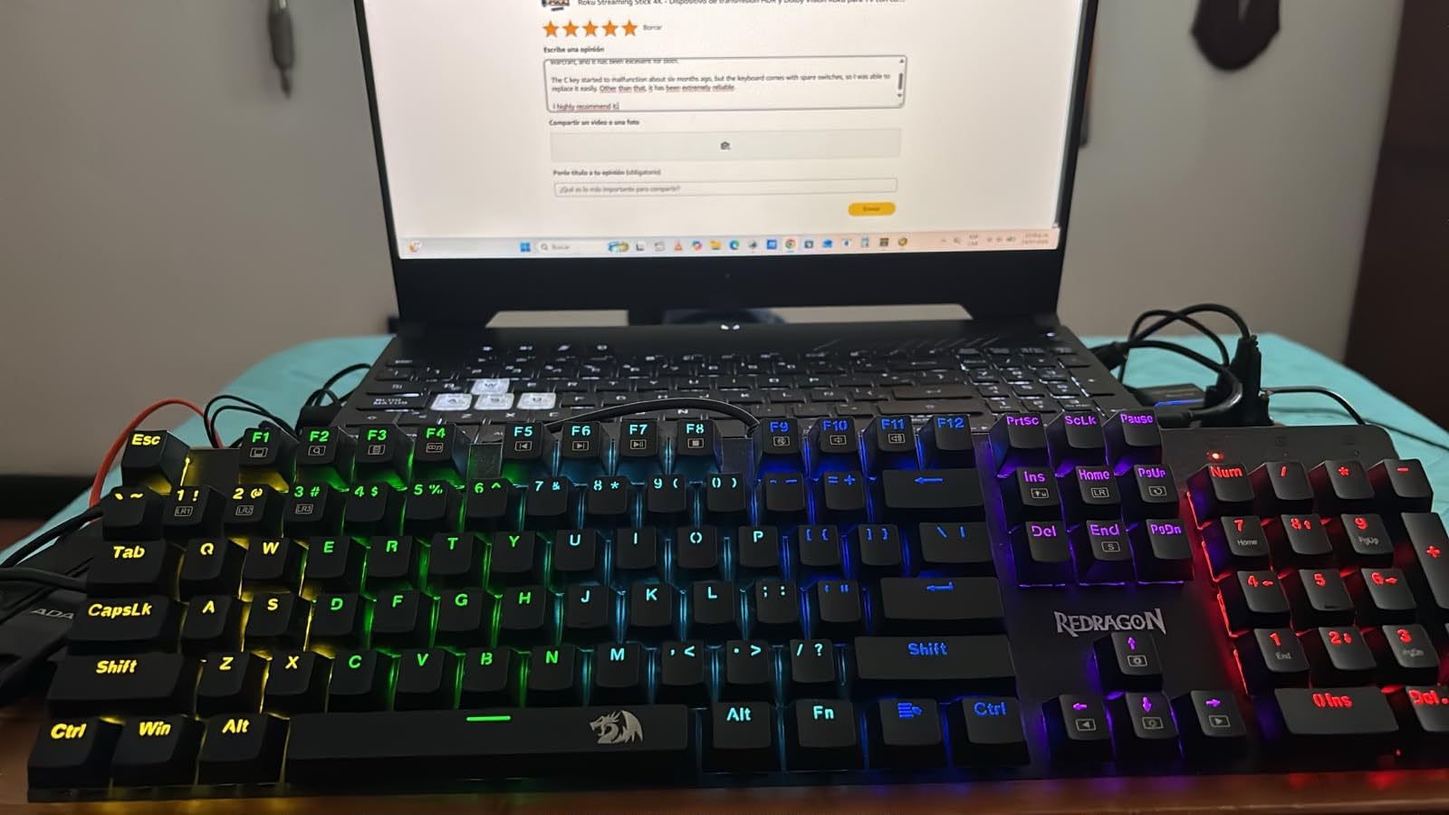 Redragon Mechanical Gaming Keyboard Wired, 11 Programmable Backlit Modes, Hot-Swappable Red Switch, Anti-Ghosting, Double-Shot PBT Keycaps, Light Up Keyboard for PC Mac customer photo 1