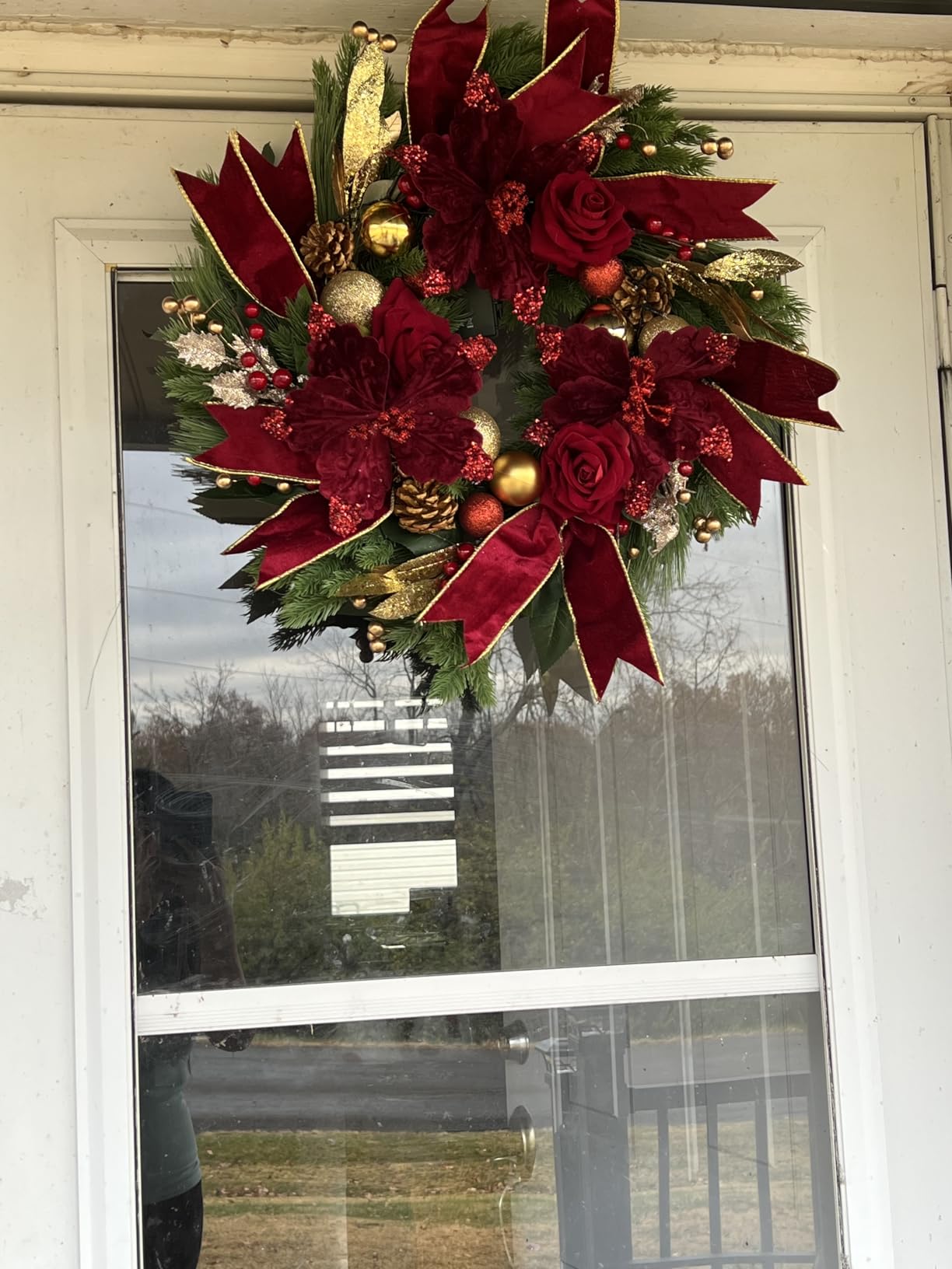 Christmas Wreaths for Front Door 24 Inch Christmas Wreath with Lights customer photo 1