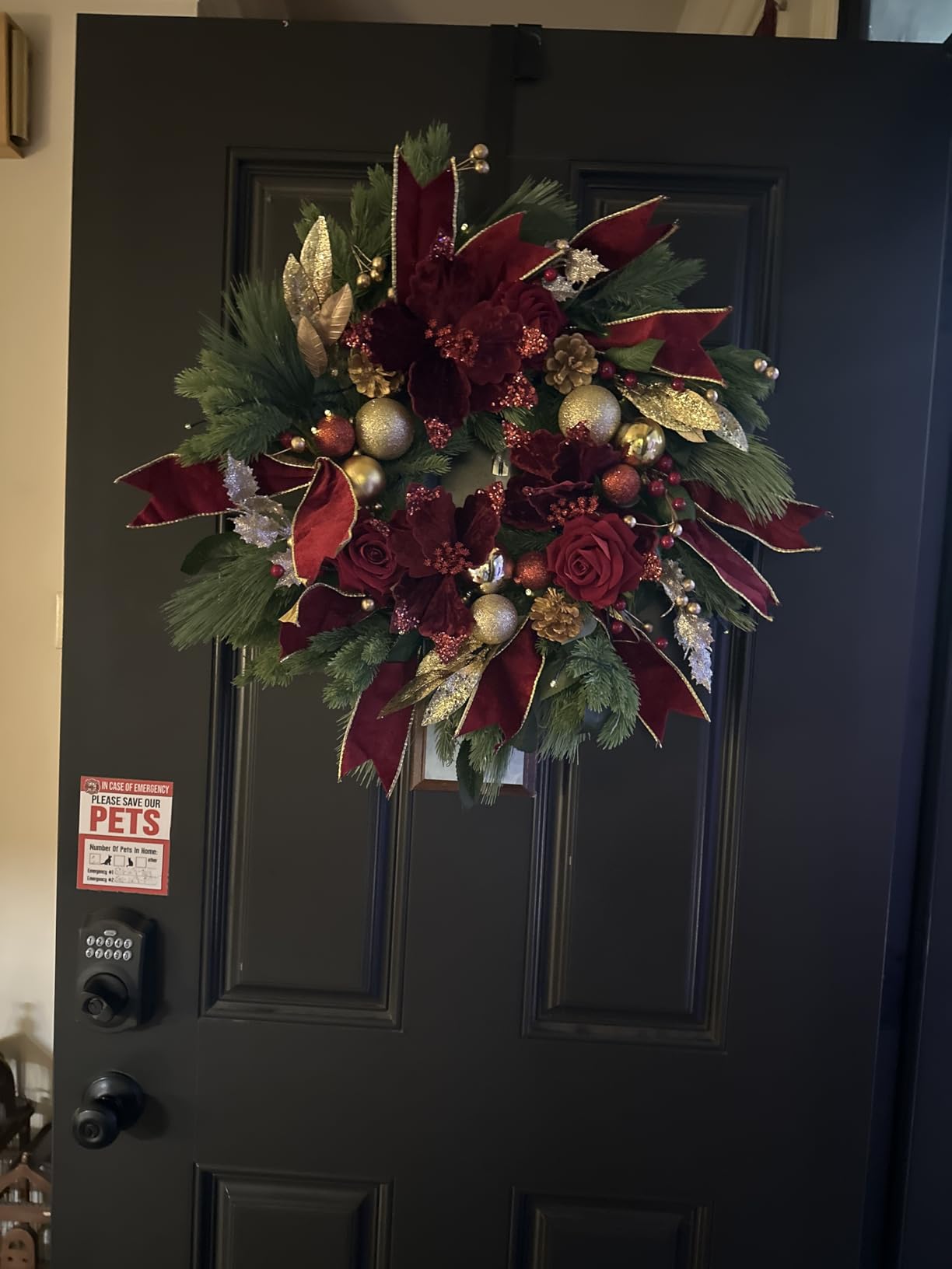 Christmas Wreaths for Front Door 24 Inch Christmas Wreath with Lights customer photo 2