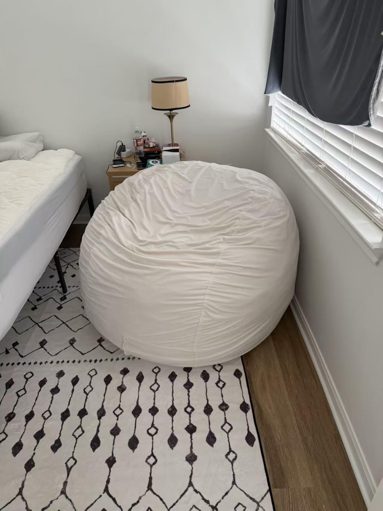 Codi 4 FT Bean Bag Chairs for Adults, Large Beanbag with Filler, Grey | Premium shredded foam fill, Machine washable cover, Built-in zipper, Reinforced seams, Ideal for gaming customer photo 1