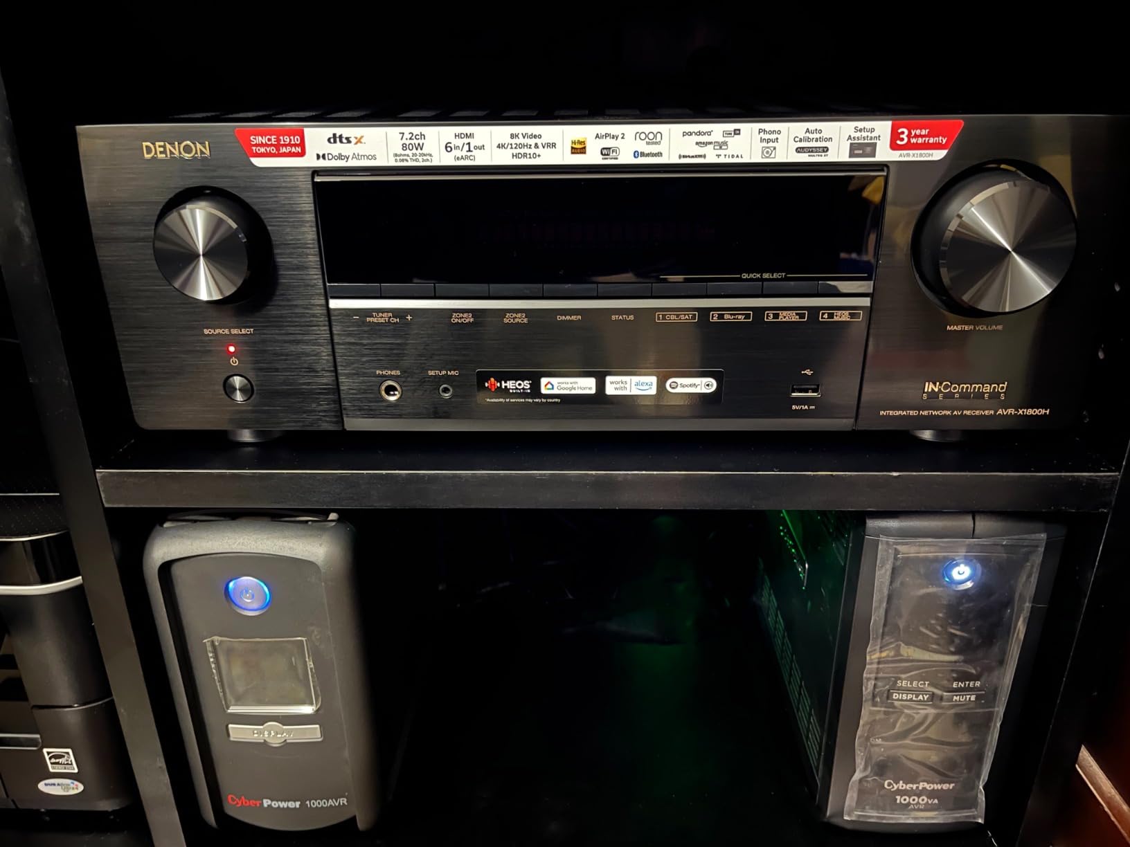 Denon AVR-X1800H 7.2 Channel AV Stereo Receiver (80W x 7), WiFi, Bluetooth customer photo 1