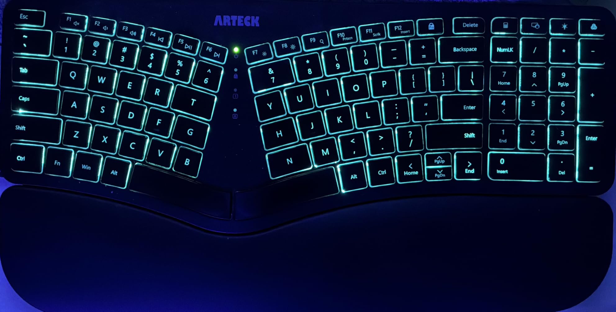 Arteck Split Ergonomic Keyboard with Palm Rest, USB Wired Backlit Keyboard customer photo 2