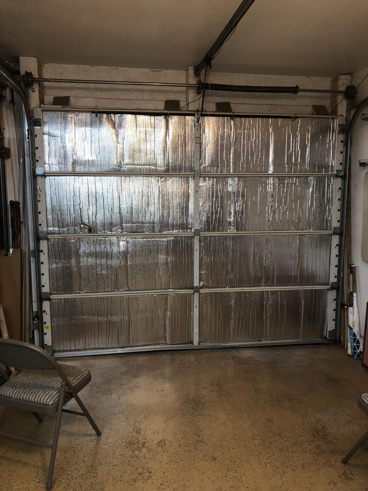 Garage Door Insulation Kit 16P Double Bubble Window Heat Insulation Panels, 6MM 16x8FT Reflective Aluminum Foil Summer/Winter Barrier Sheets with 120 Adhesive Tapes for Garage Attic Wall(24x48) customer photo 2