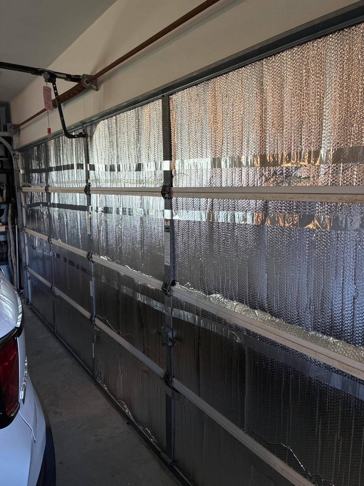 16P Garage Door Insulation Kit Panels 6MM 16x8FT for Double Garage Door, Pre-Cut Bubble Reflective Aluminum Foil Sheet 120 Tape, DIY Install Temperature Control Block Summer Heat & Winter Cold(24x48) customer photo 1