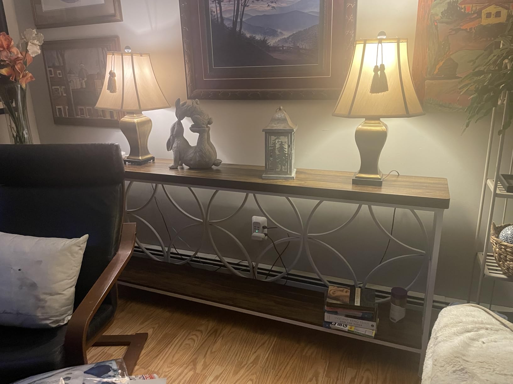 Tribesigns 70.9-Inch Narrow Sofa Table, Industrial Long Sofa Table Behind Couch, Entry Console Table with Storage for Entryway, Living Room, Foyer, Unique Design, Rustic Brown customer photo 2