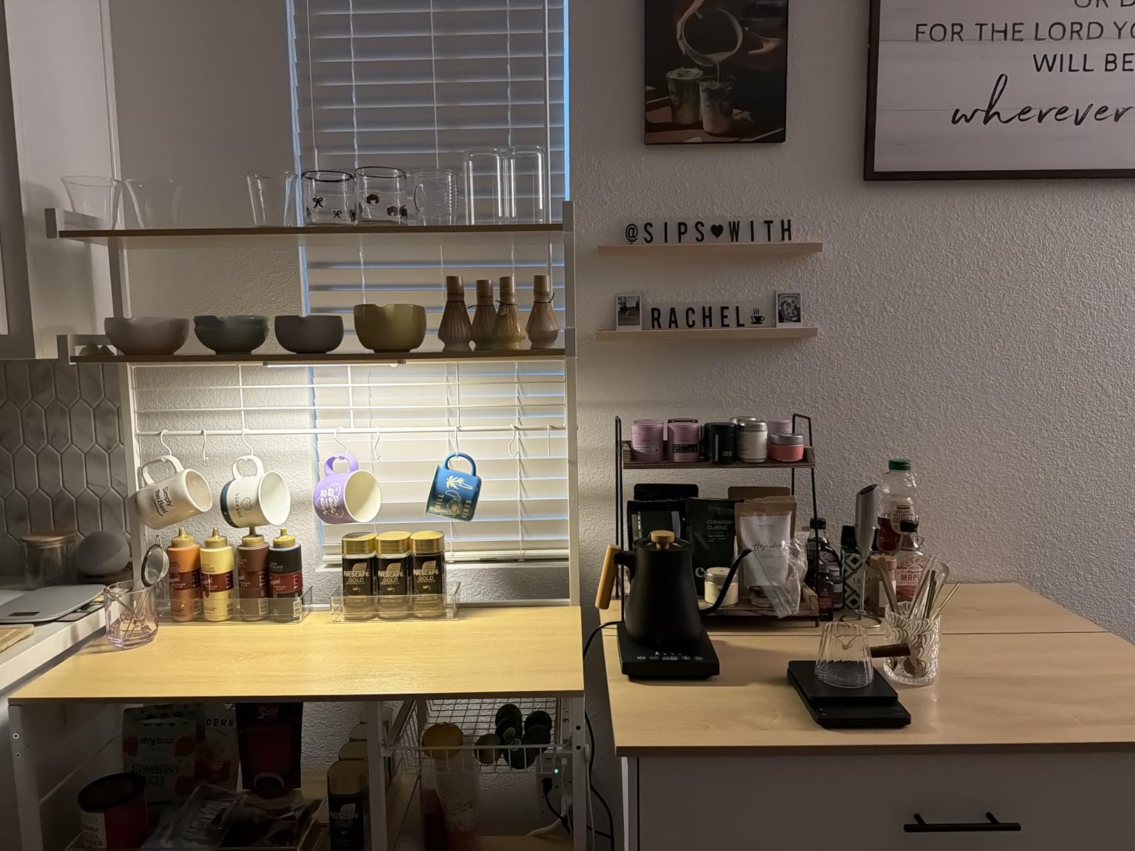 ANBOXIT Countertop Coffee Station Organizer, 2 Tier Wooden Shelf customer photo 1