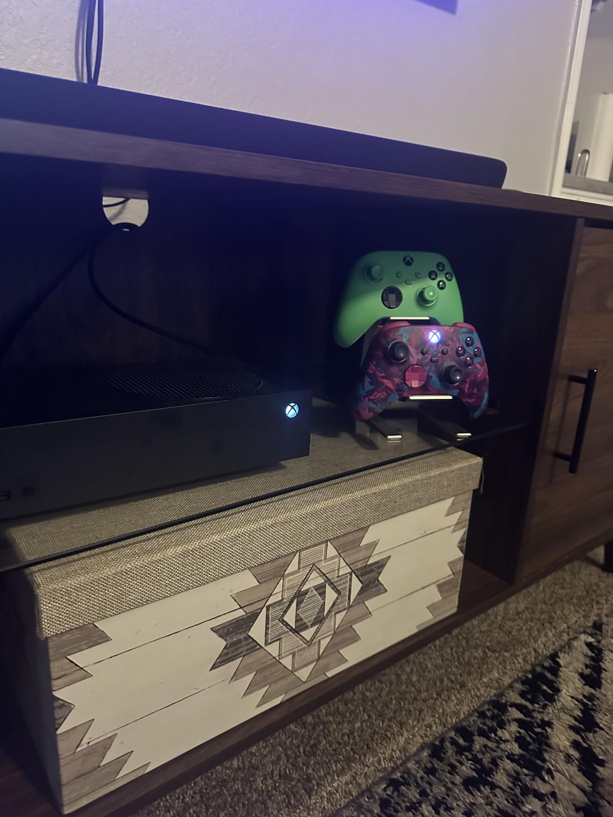 Controller Holder – 2 Tier Universal Aluminum Display Stand Accessories PC Gaming Desk Decor Stuff Gamer Gifts for Xbox Series X S, Elite 2, PS5, PS4, PS3, Switch Pro and Almost All Controller customer photo 1