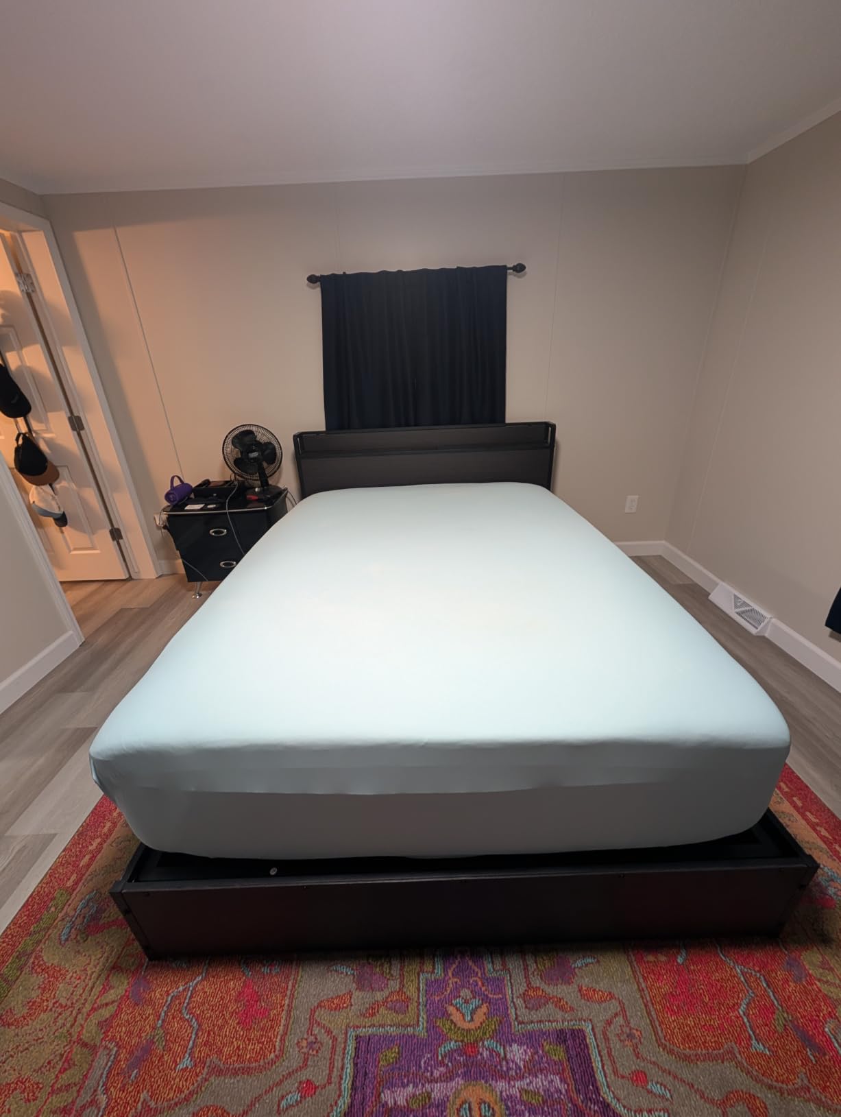 AMERLIFE Queen Size Lift Up Storage Bed Frame with Charging Station | Wooden Platform Bed Frame, Under-Bed Storage Space, Storage Headboard, No Box Spring Needed, Noise Free, Rustic Brown customer photo 2