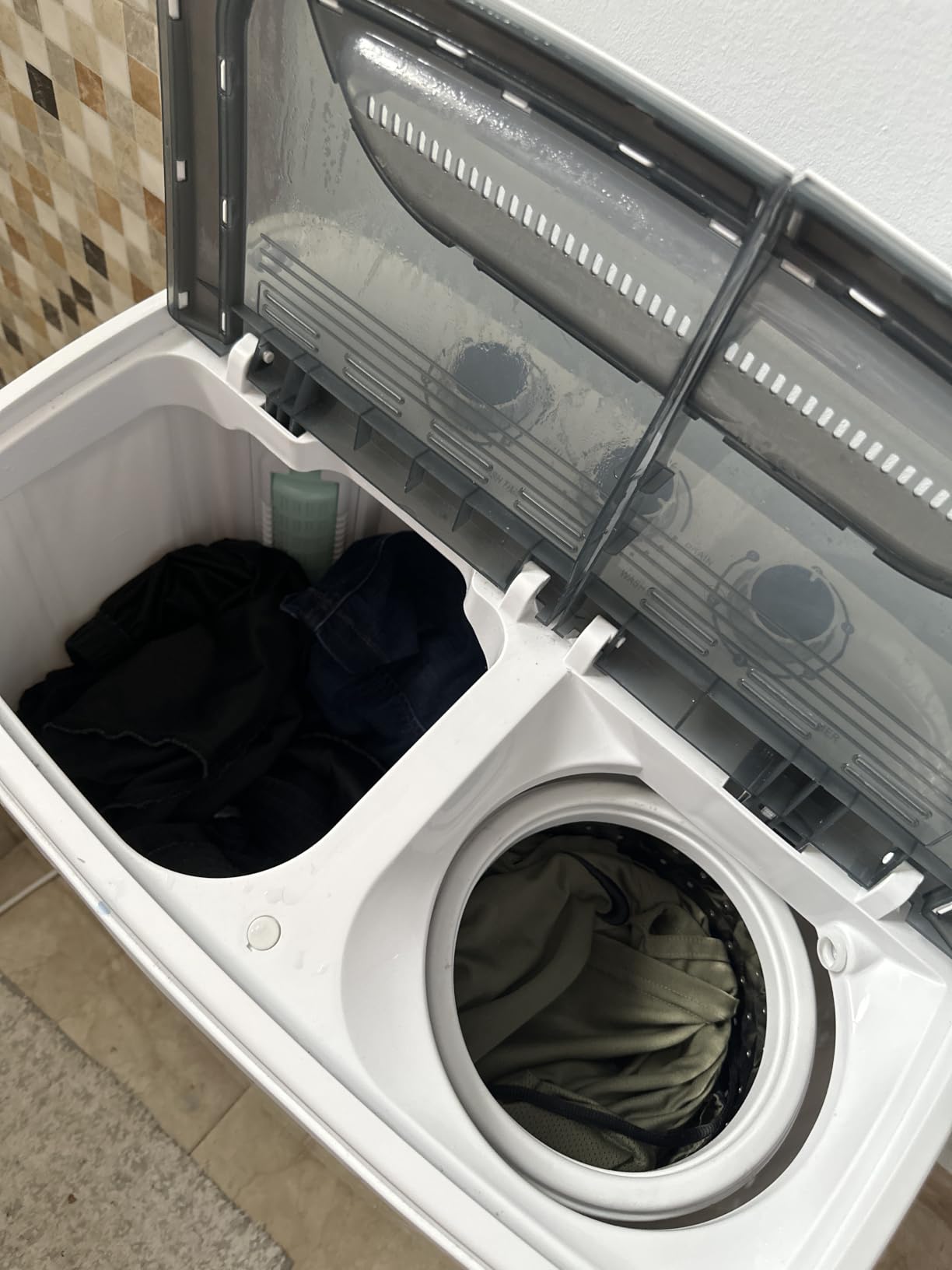 Superday Portable Washing Machine, 25.3lbs Mini Washing Machine and Spin Dryer Combo, Mini Twin Tub Laundry Machine for Camping, Apartments, Dorms, College Rooms, RV, Delicates, Grey customer photo 1