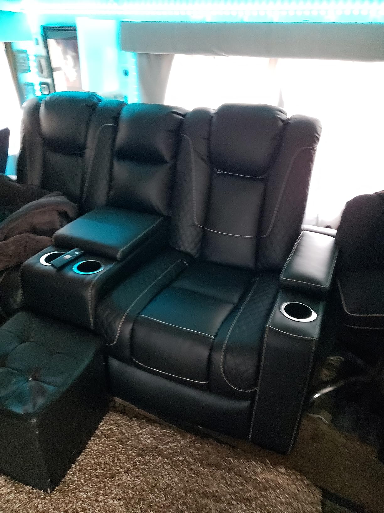 CANMOV Electric Power Recliner Chair, Black Faux Leather Dual Motor customer photo 1