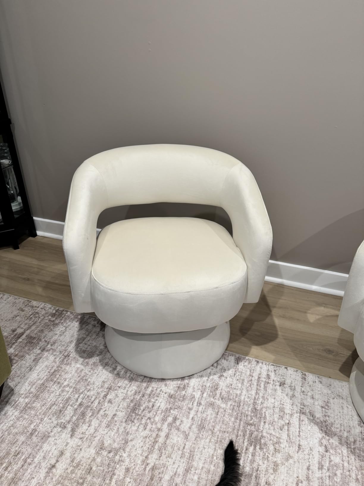 Bonzy Home Swivel Barrel Chair, Set of 2 Velvet Accent Armchair 360 Degree Swivel Club Chair for Living Room Bedroom Reception Room, Beige customer photo 2