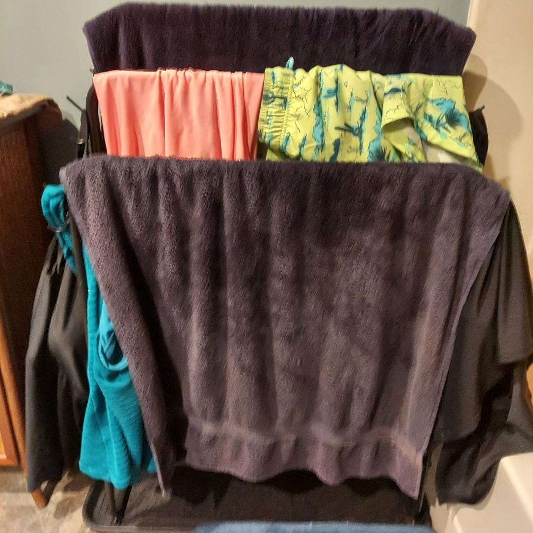 Kayfia 40'' Freestanding 3 Tier Metal Towel Rack, 2 Baskets & 6 Hooks customer photo 1
