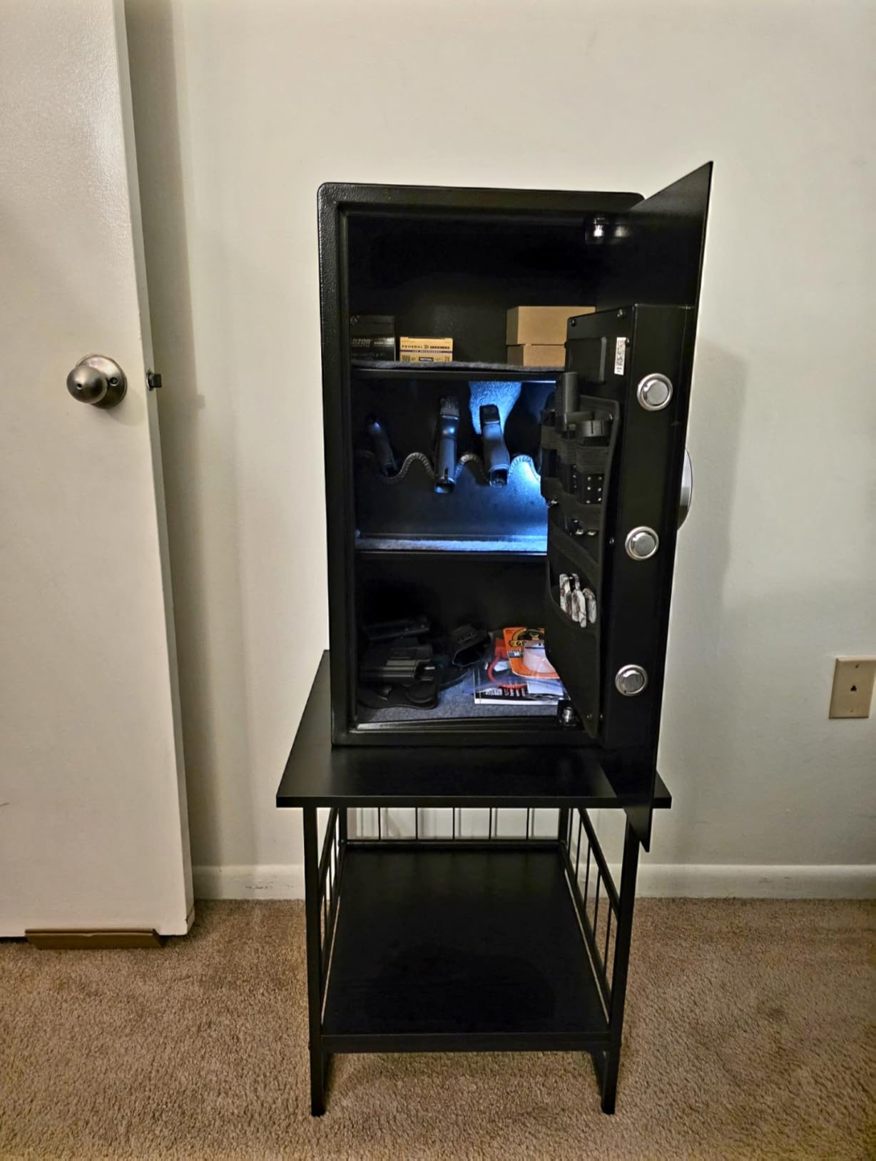 Grimtron 32LB Biometric 4 Pistols Safe with Fingerprint Lock, 3-8 Digit PIN customer photo 2