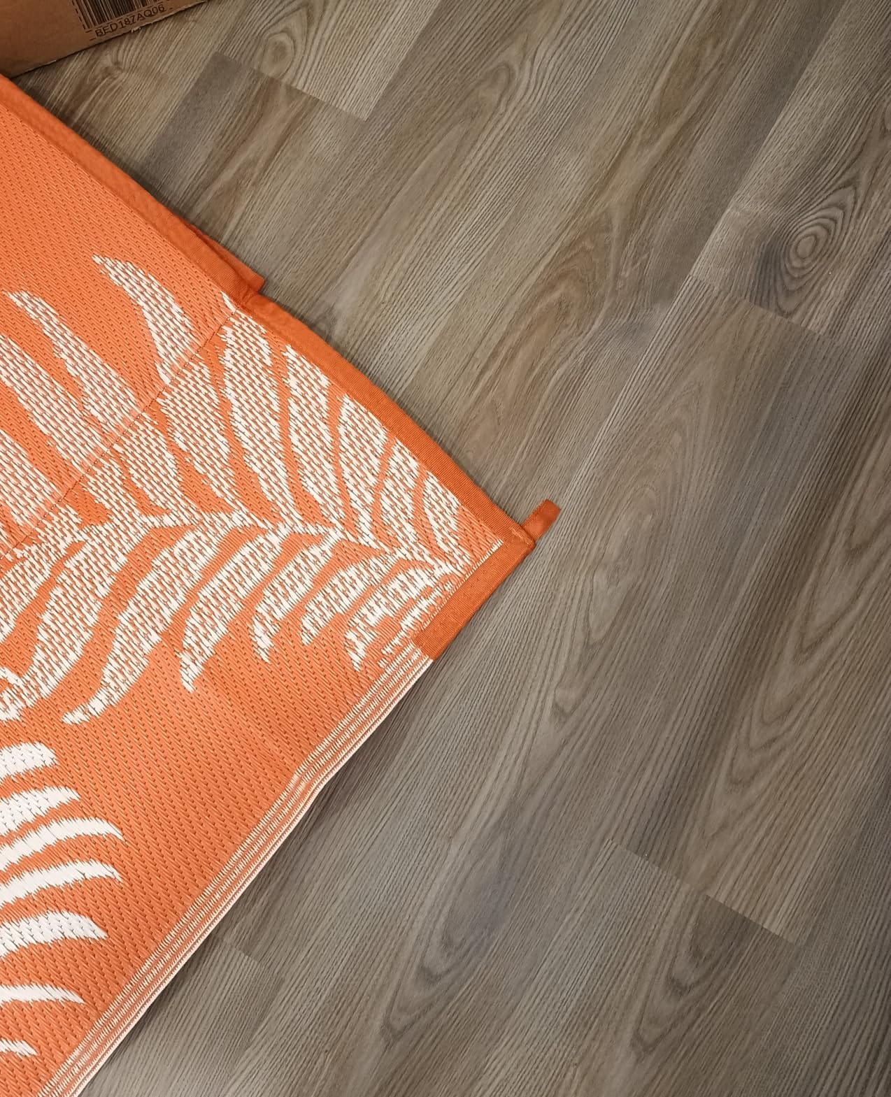 Pauwer Waterproof Outdoor Rug 5x8, Plastic Straw Patio Rug, Leaf Brown customer photo 1