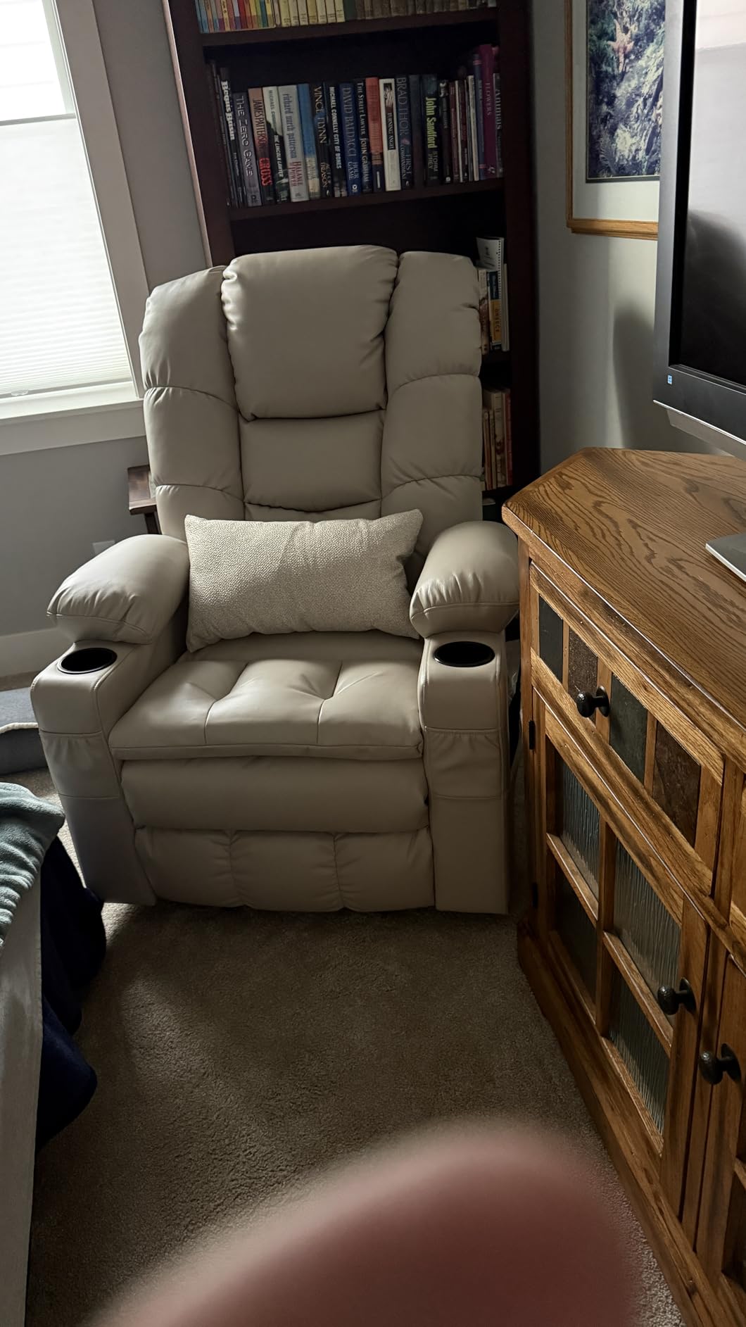 MCombo 3 Motor Power Lift Recliner, Heat and Massage, 7634, Large customer photo 2