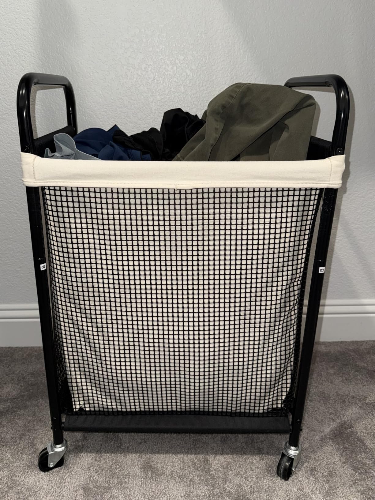 STO STO Laundry Hamper 3 Section, 120L Rolling Laundry Sorter Cart with Removable and Washable Liner Bag, Clothes Hamper with Wheels and Metal Handle for Laundry Room and Bedroom customer photo 2