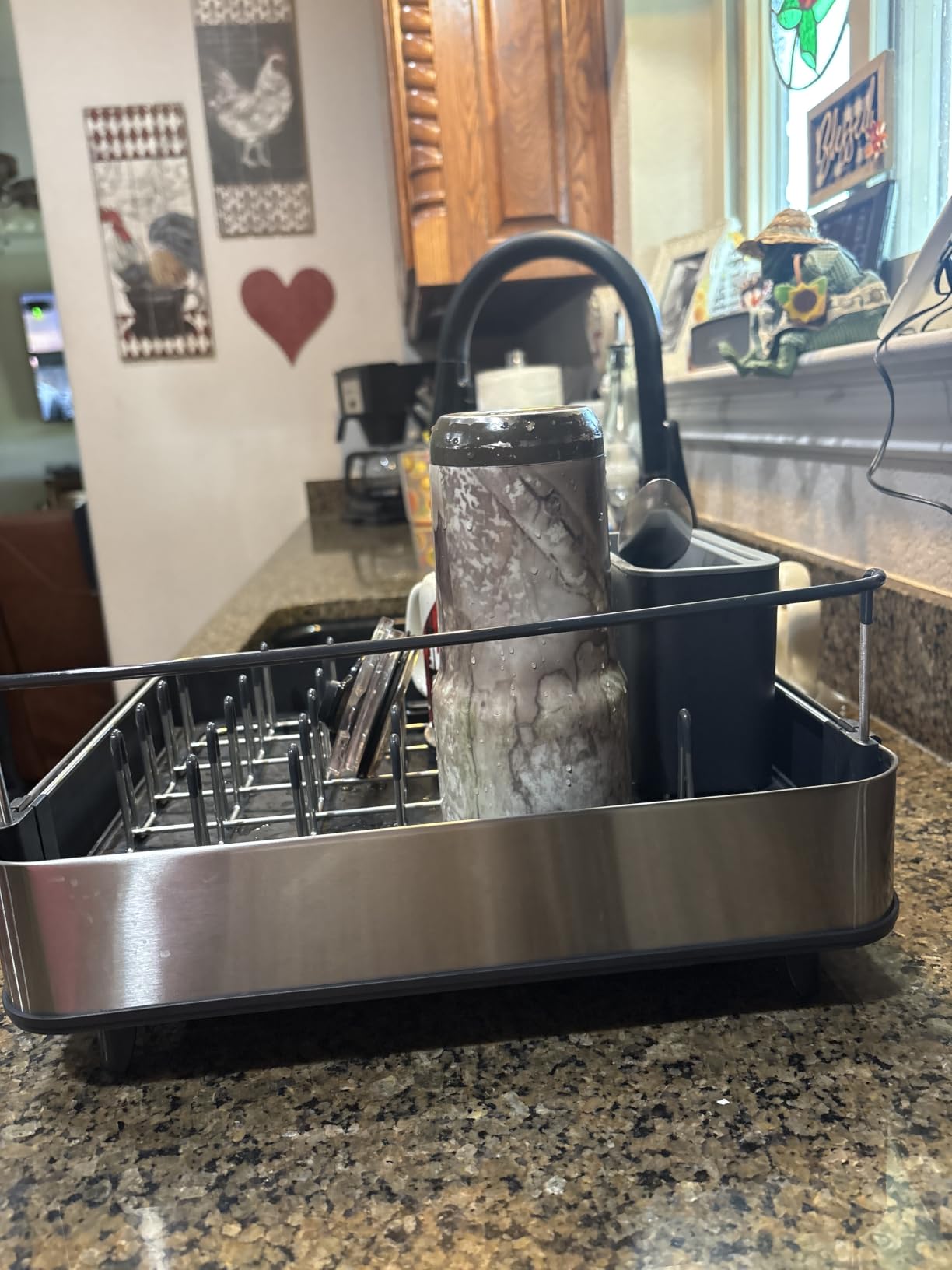 Joseph Joseph Extend Max Steel Expanding Dish Drying Rack, high Capacity for Large Items, Cutlery and Knife Holder, Swivel Draining Spout, Stainless Steel customer photo 1