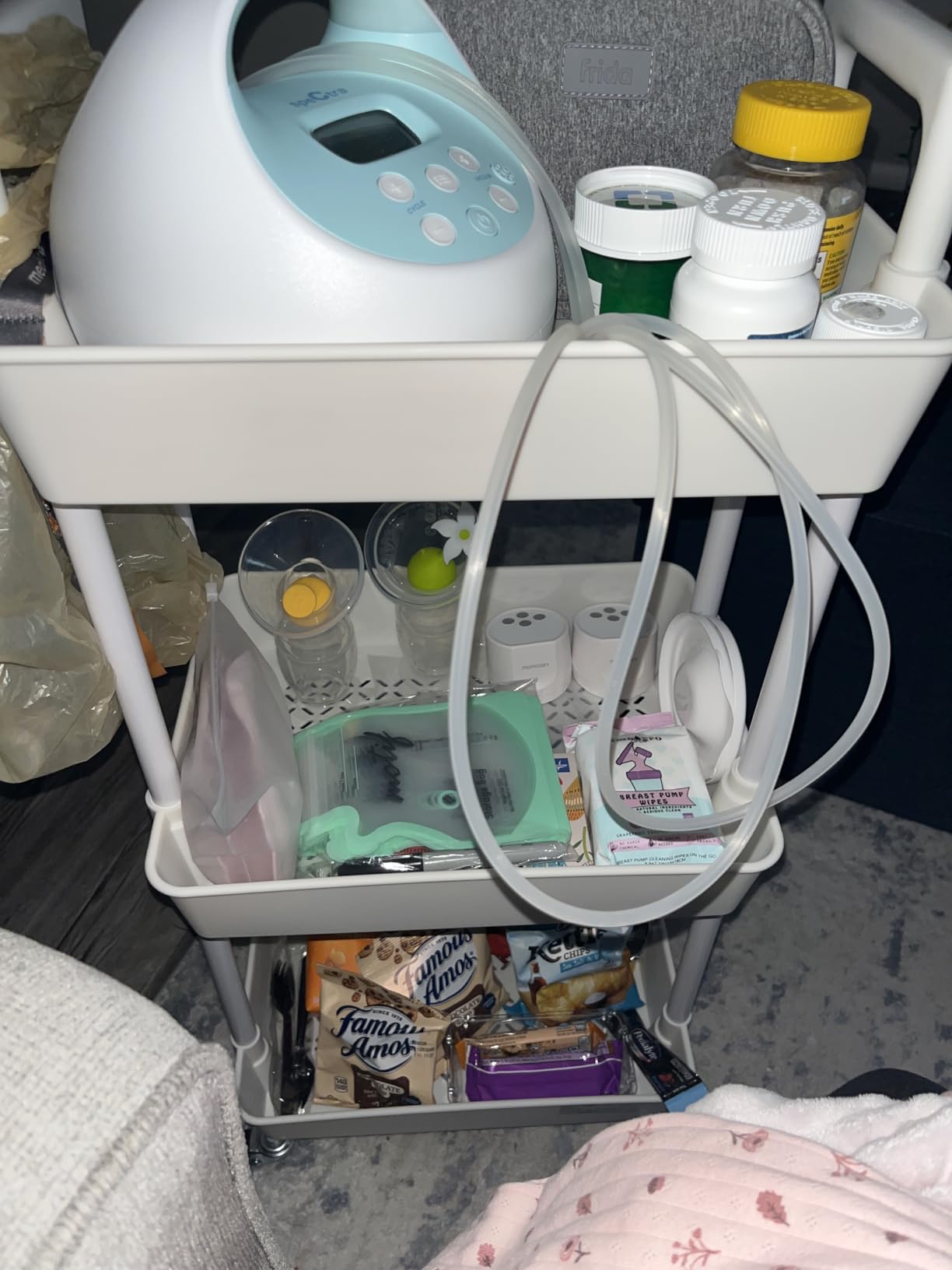Pipishell 3 Tier Rolling Cart Organizer, Plastic Rolling Cart with Lockable Wheels & Reinforced Handle, Lightweight Utility Cart Storage Cart for Nursery, Kitchen, Bathroom, Craft Room, White, PIUC14W customer photo 2