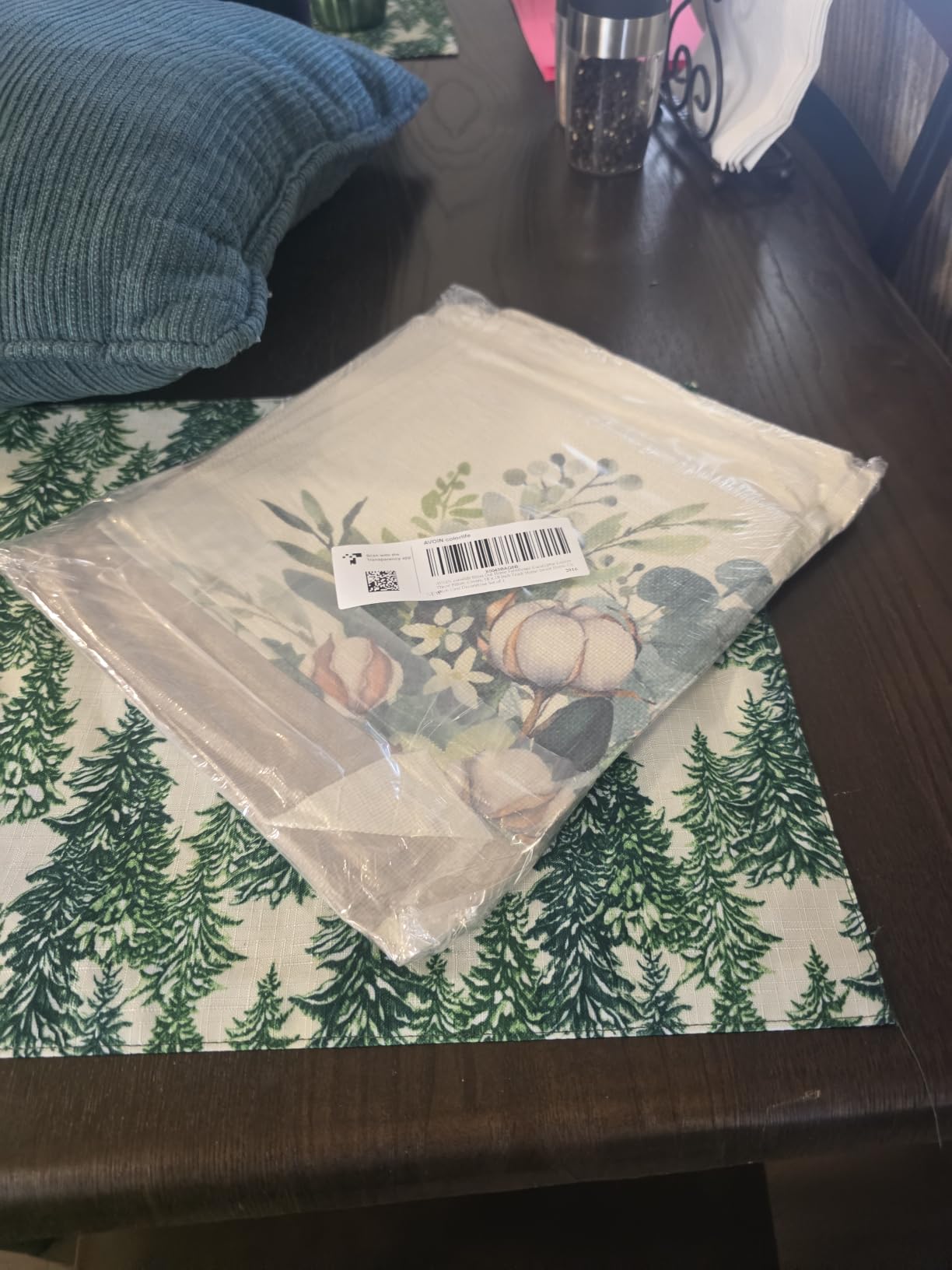 AVOIN colorlife Bless Our Home Farmhouse Eucalyptus Leaves Throw Pillow Covers, 18 x 18 Inch Truck Home Sweet Home Cushion Case Decorations Set of 4 customer photo 1