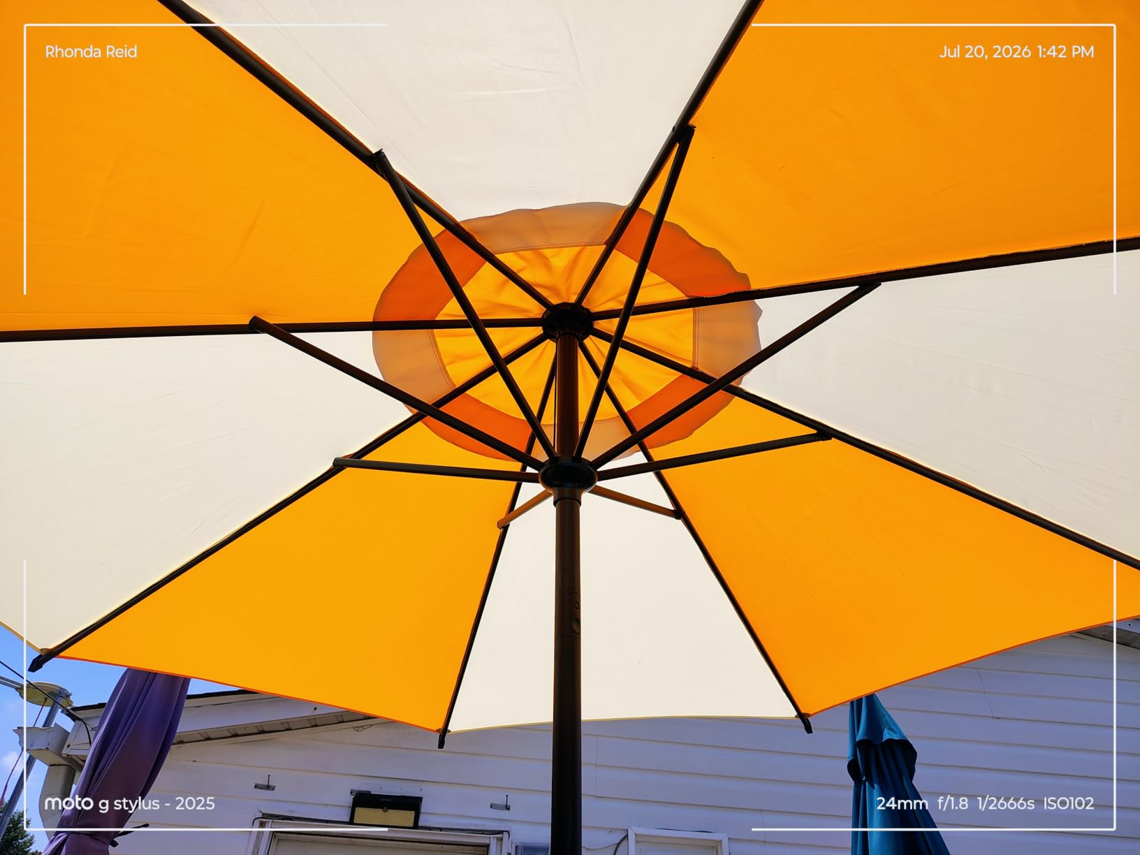 Abba Patio 9FT Lyon Outdoor Patio Umbrella Outdoor Table Umbrella with Push Button Tilt and Crank Market Umbrella 8 Sturdy Ribs UV Protection Waterproof for Garden Deck Backyard Pool, Navy Blue customer photo 2