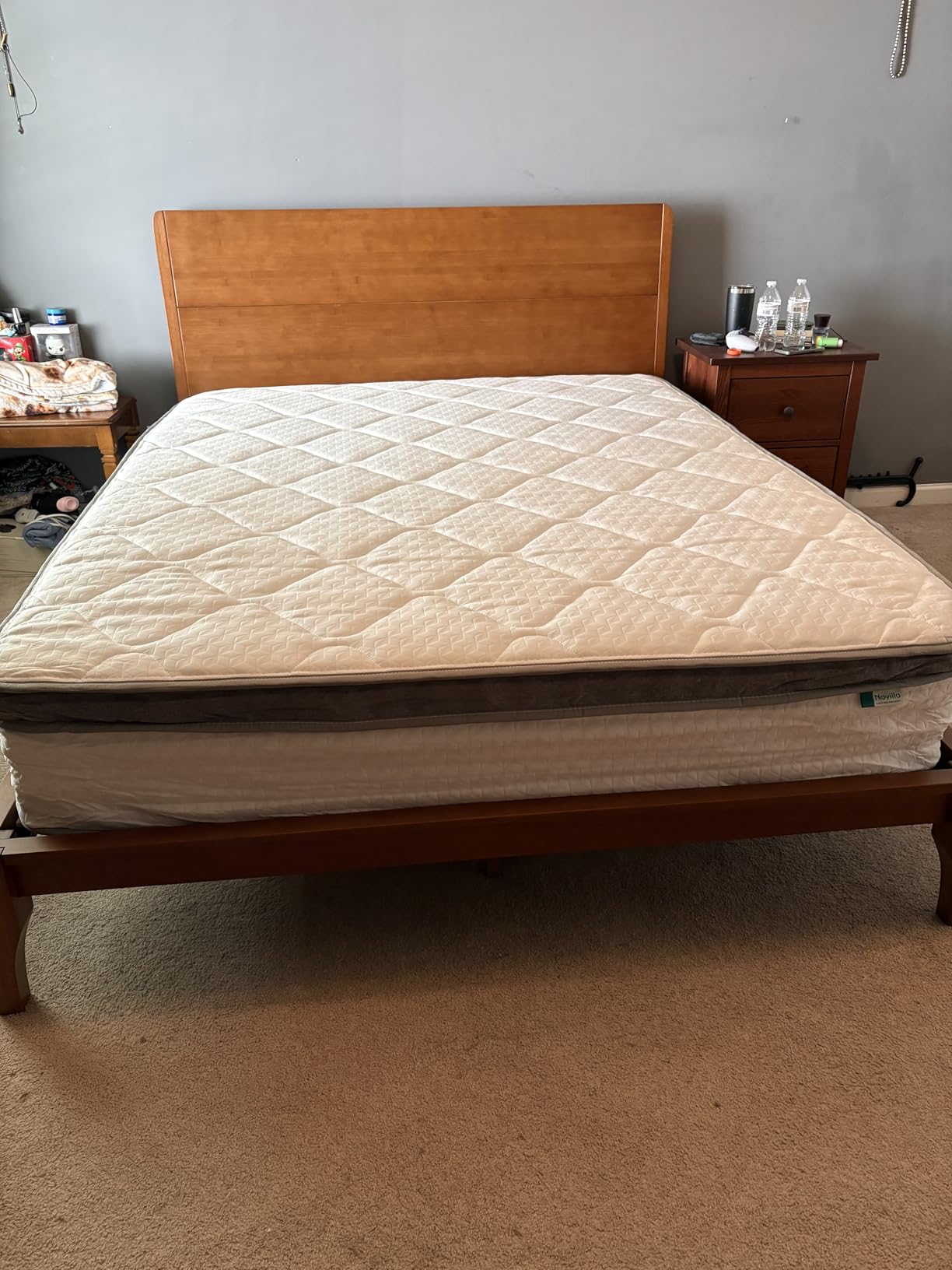 Novilla Queen Mattress, 12 Inch Hybrid Mattress Queen with Comfort Foam|Innerspring Pillow Top Mattresses in a Box, Pressure & Pain Relief, Soft Feel but Supportive, CertiPUR-US customer photo 2