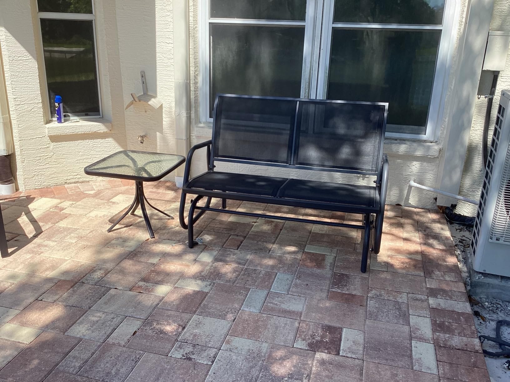 Outsunny 2-Person Outdoor Glider Bench with Steel Frame, Light Mixed Brown customer photo 1