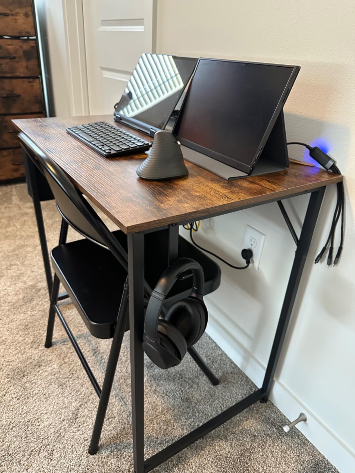 DLisiting 32 Inch Small Desk with Drawers, Black customer photo 2