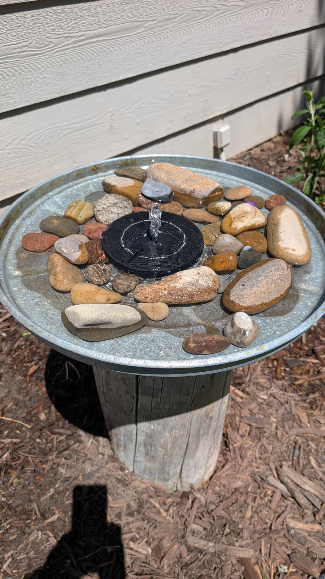 Solar Bird Bath Fountain Pump, Solar Powered Water Pump, Outdoor Water Fountain with 8-in-1 Nozzles, 4 Fixed Pipes for Hummingbirds, Garden, Pool, Pond customer photo 1