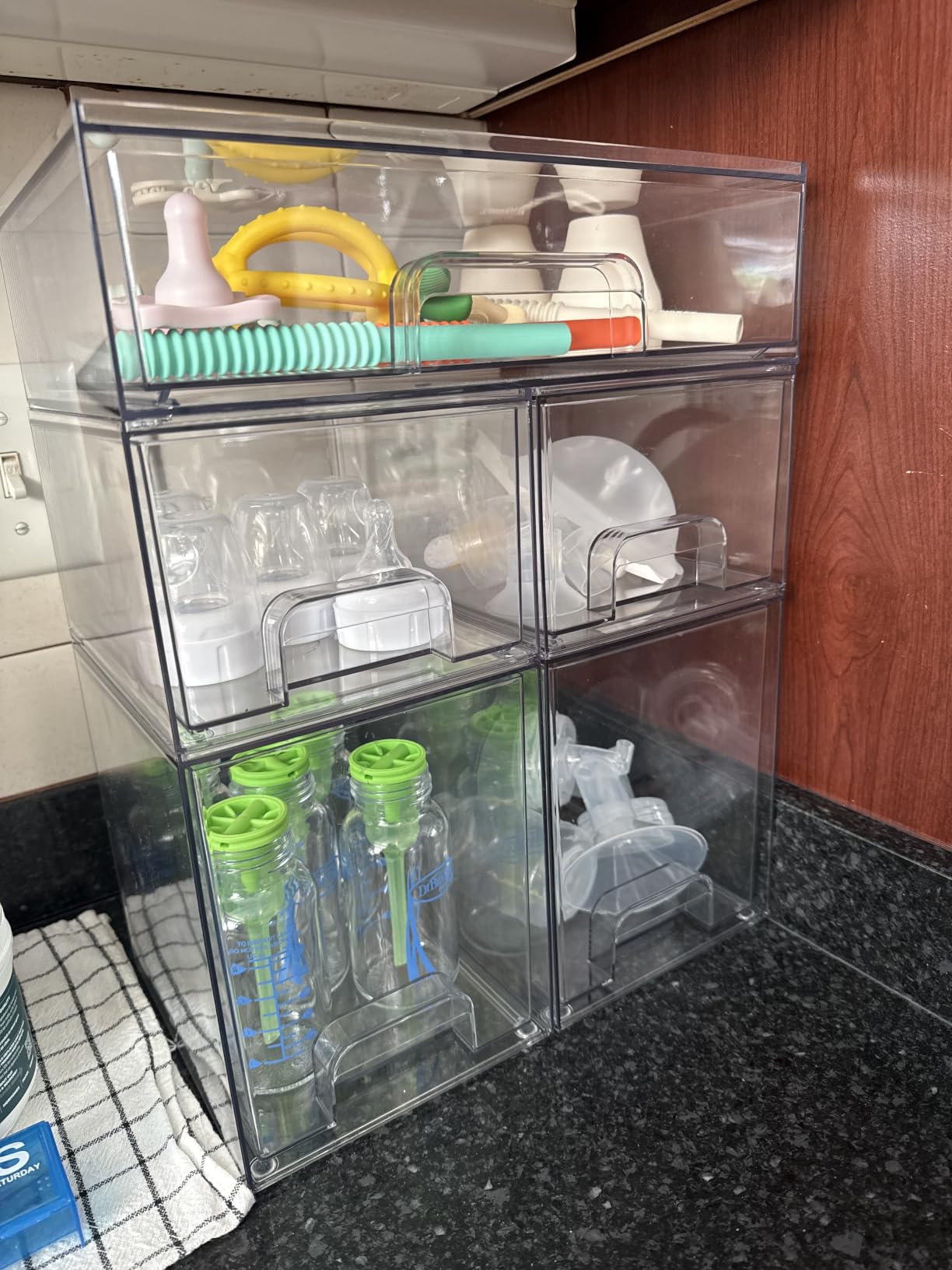 Vtopmart Clear Stackable Storage Drawers Set of 5, Plastic Organizer Bins customer photo 1