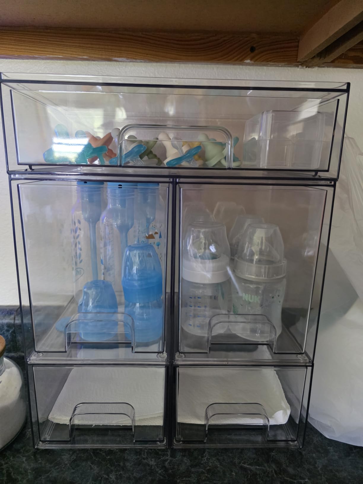 Vtopmart Clear Stackable Storage Drawers Set of 5, Plastic Organizer Bins customer photo 2