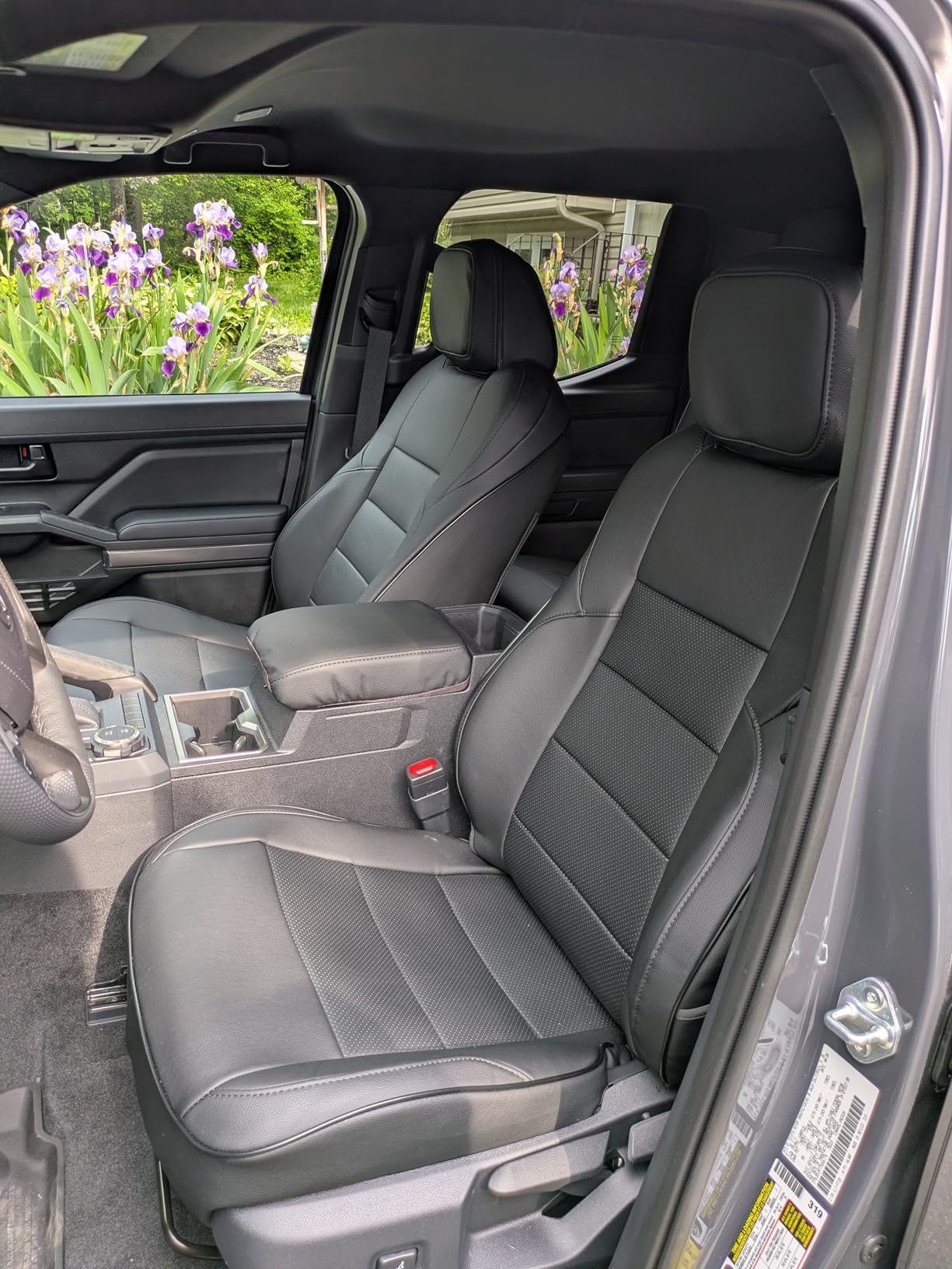 EKR Tacoma Car Seat Covers Custom Fit for Toyota Tacoma (Petrol) 2024 2025 2026 DoubleCab/CrewCab SR/SR5/TRD Sport/TRD Off-Road/Limited -Truck Seat Covers Full Set,Faux Leather(Black) customer photo 1