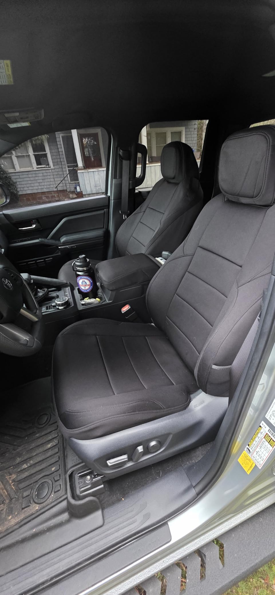 EKR Tacoma Car Seat Covers Custom Fit for Toyota Tacoma (Petrol) 2024 2025 2026 DoubleCab/CrewCab SR/SR5/TRD Sport/TRD Off-Road/Limited -Truck Seat Covers Full Set,Faux Leather(Black) customer photo 2