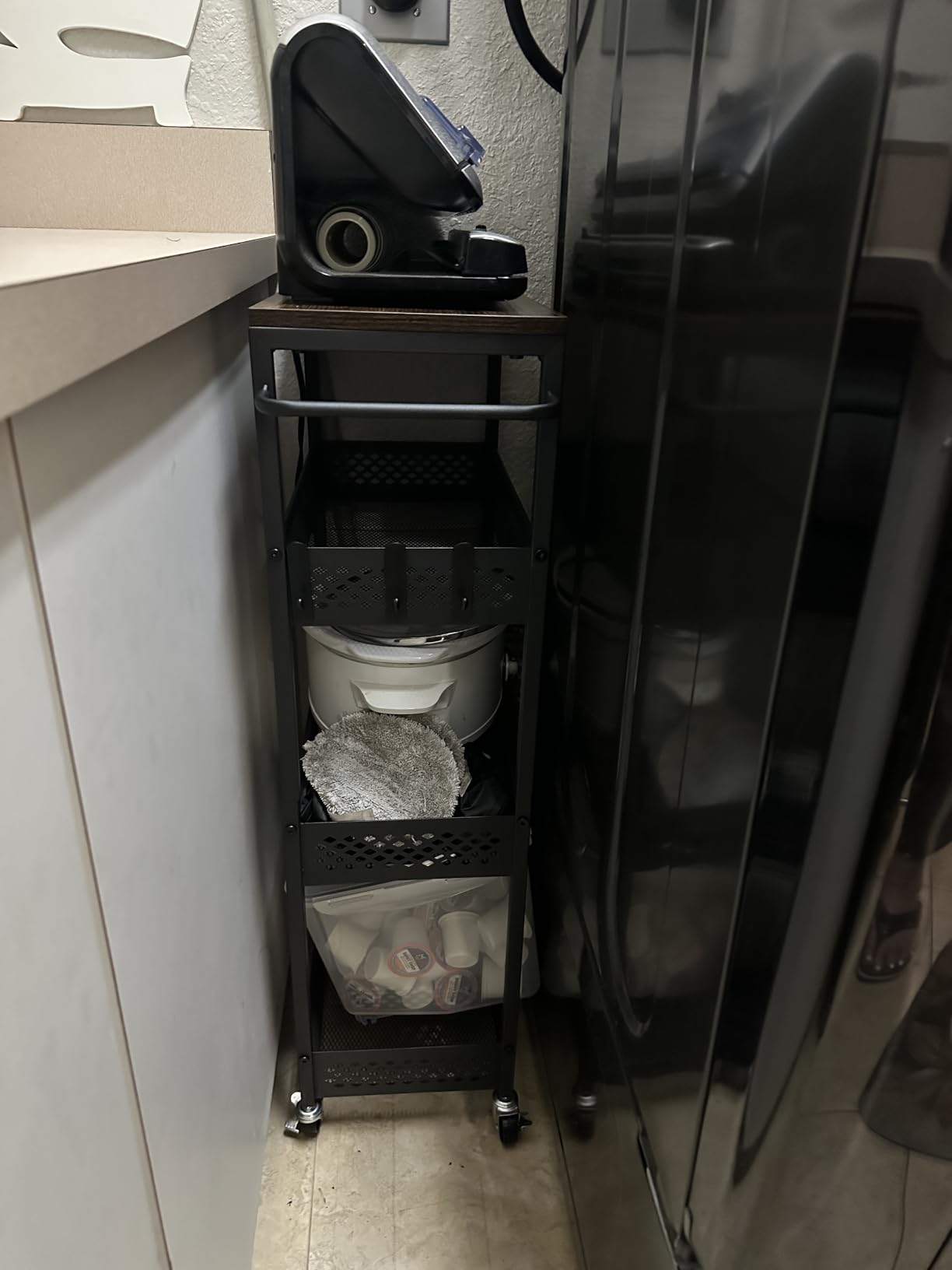 XYZLVSI Utility Slim Storage Cart on Wheels, 4 Tier Laundry Room Organizers customer photo 1