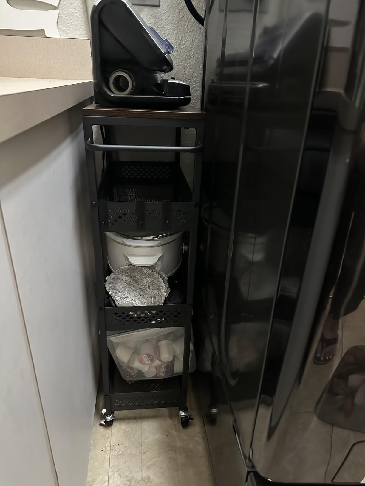 XYZLVSI Utility Slim Storage Cart on Wheels, 4 Tier Laundry Room Organizers customer photo 2