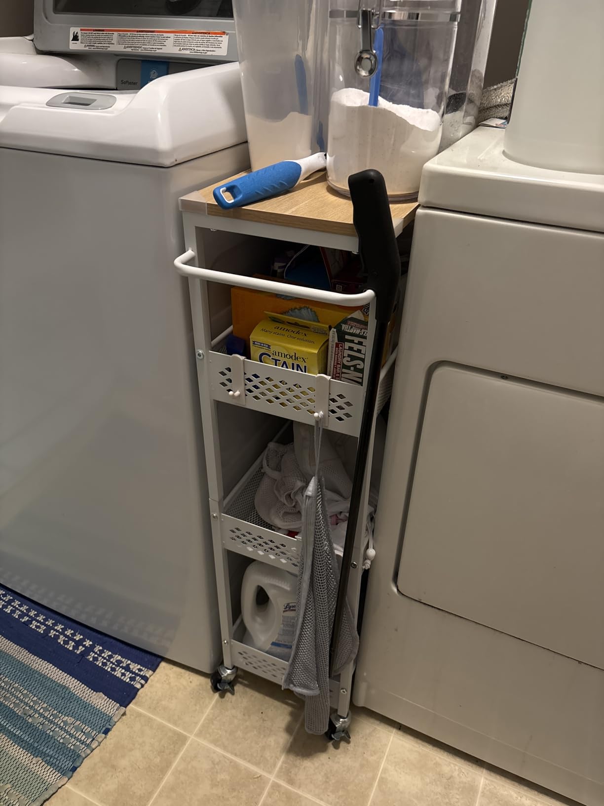 OKZEST Slim Laundry Room Organization Cart with Upgraded Metal Hub Casters customer photo 2