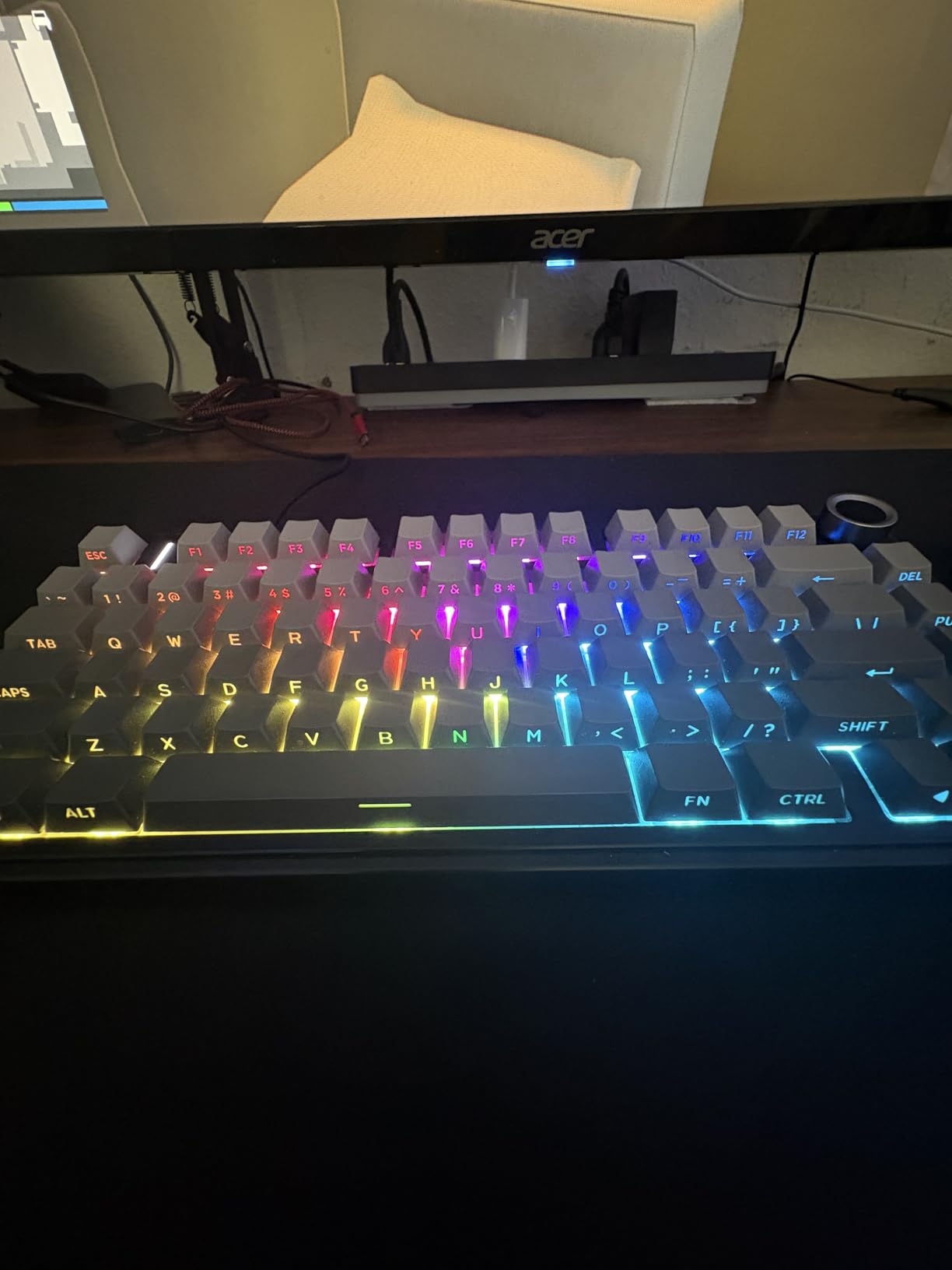 AULA F75 Pro Wireless Mechanical Keyboard,75% Hot Swappable Custom Keyboard with Knob,RGB Backlit,Pre-lubed Reaper Switches,Side Printed PBT Keycaps,2.4GHz/USB-C/BT5.0 Mechanical Gaming Keyboards customer photo 1