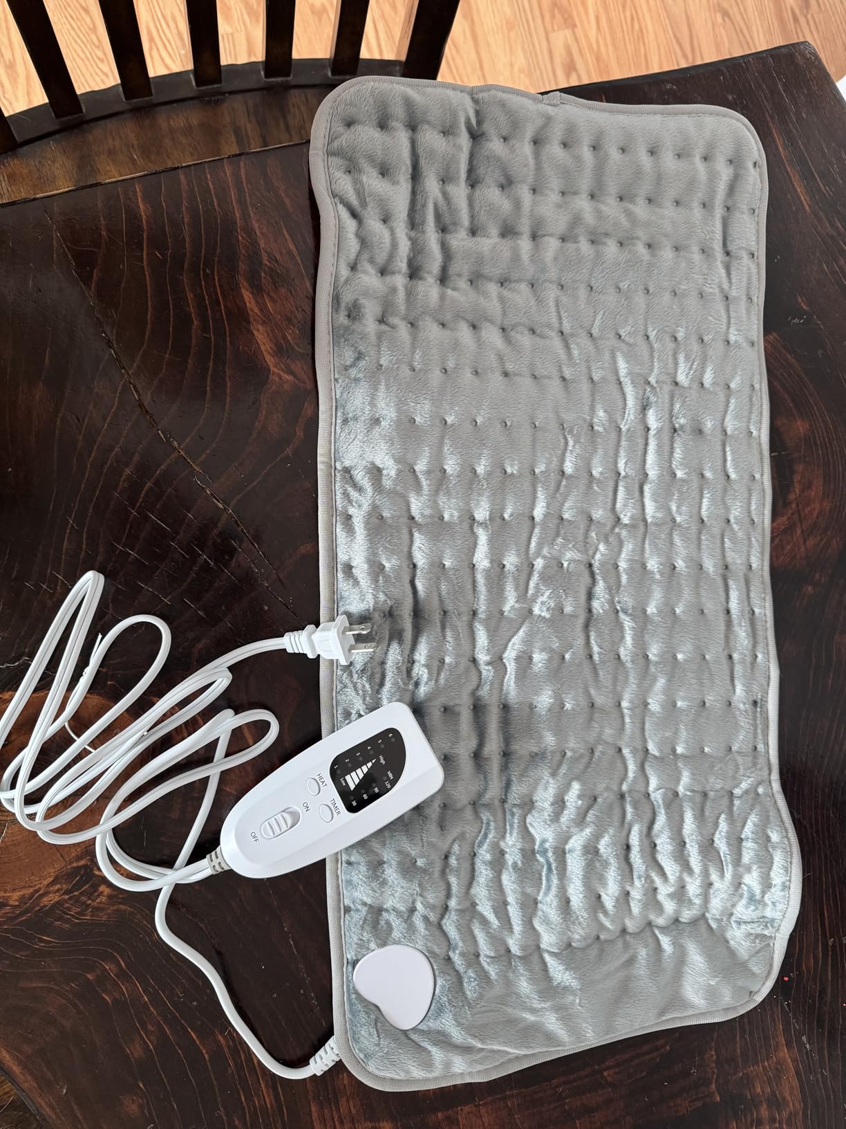 Heating Pad,Heated Blanket,Heating Pad for Back Neck,Grey,24x12 Inch customer photo 1
